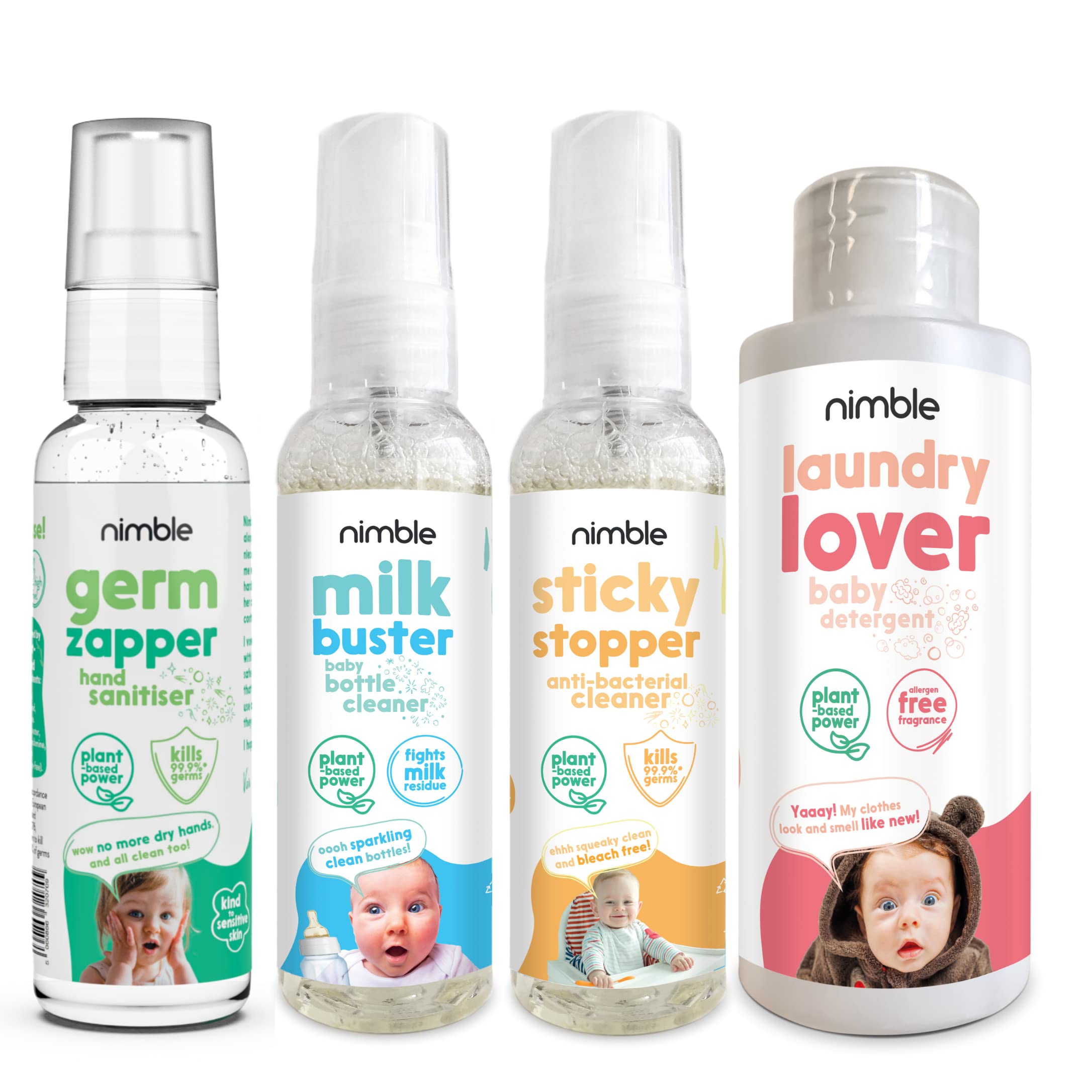 Nimble Baby Travel Plus Collection 1x 60ml Bottle Cleaner 1x