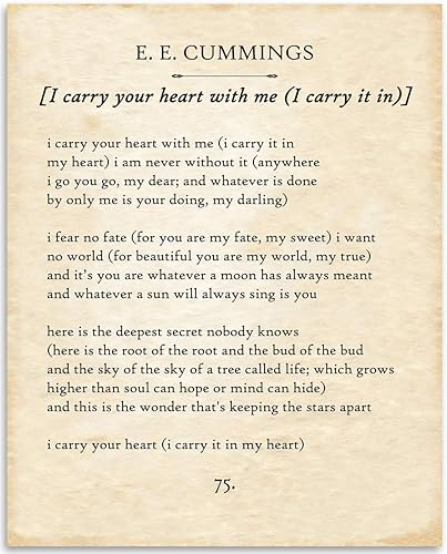 Miniatura 11 de Ser Nadie Más Que Tú Mismo - E.E. Cummings 11x14 Arte de Pared Motivacional Sin Marco - Carteles de Libros Literarios para el Aula de Inglés