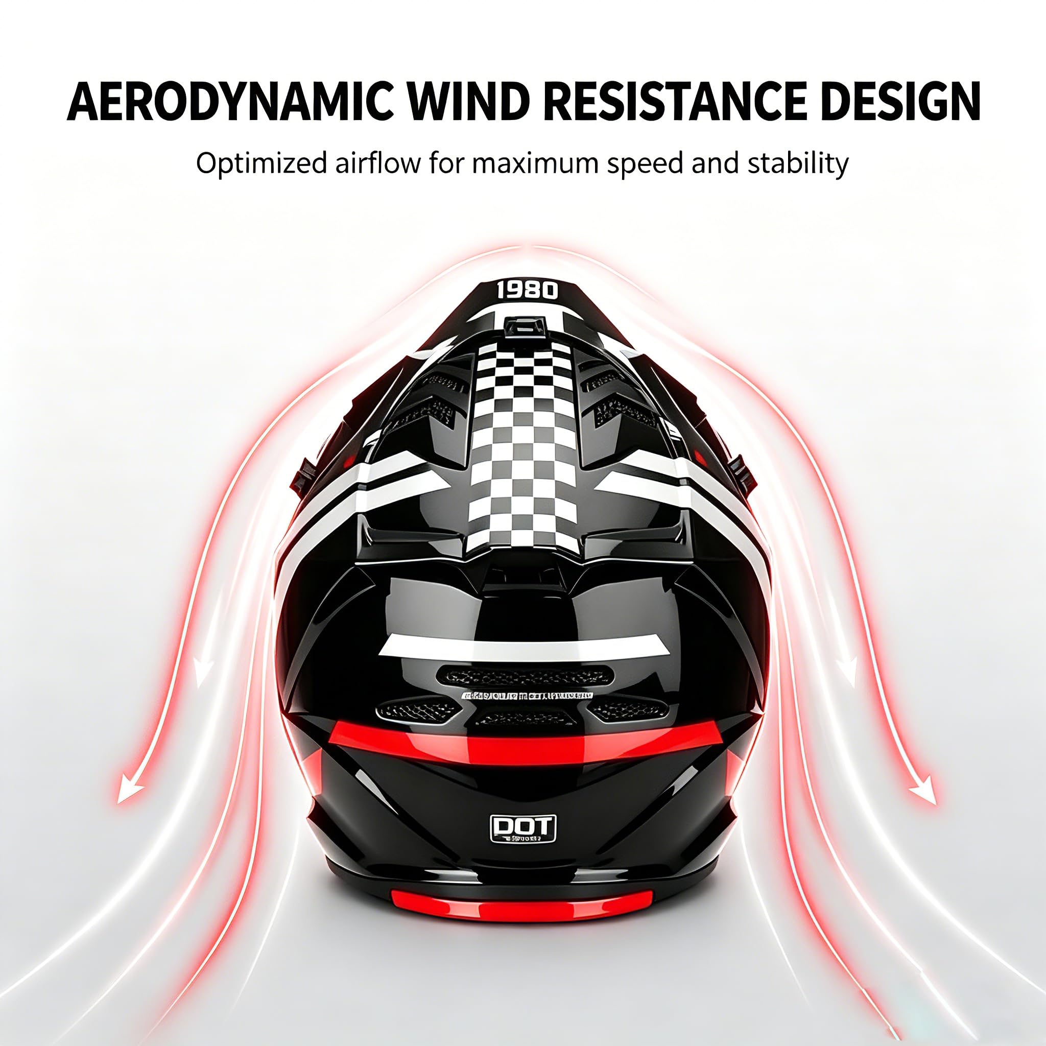 Casque Moto Cross Adulte, Casque Motocross avec Lunettes, Gants et Masque | Deux doublures interchangeables de tailles différentes, intérieur amovible et lavable, ventilation multicanale, boucle rapide