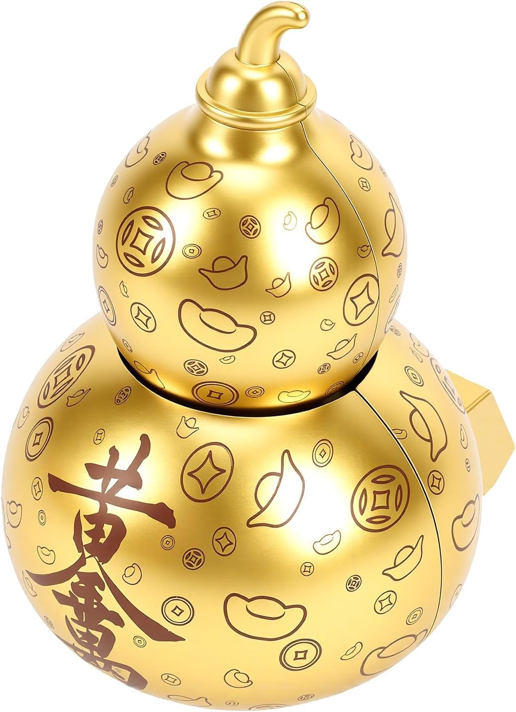 Dpofirs Solar Powered Automatic Swinging Gourd Lucky Decor for Car Dashboard Home Office Desk, Chinese Good Fortune Ornament with Light Sensing Motion, Traditional Gourd Charm for Wealth