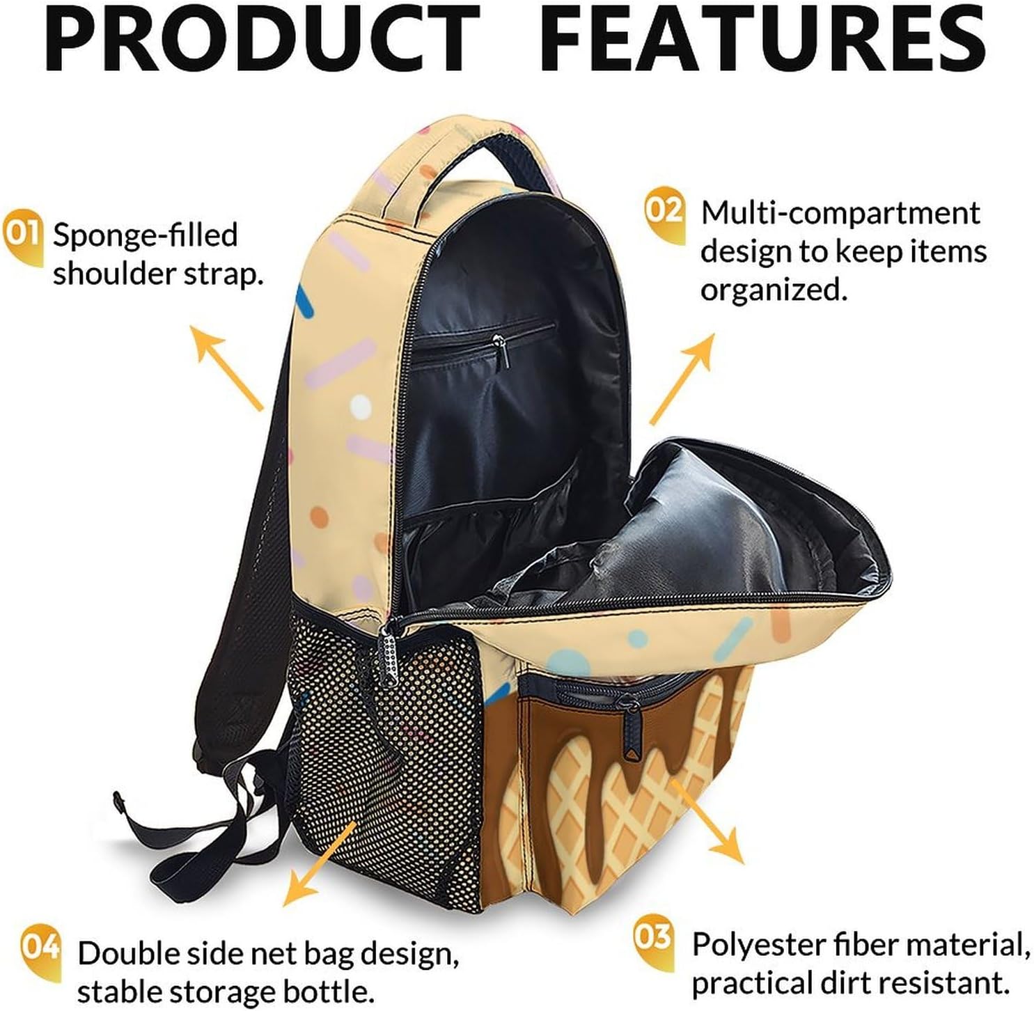 Hedgehog Backpack, Casual Toddler Backpacks, Cute Animal Schoolbag for Gift, 17 Inch Large Capacity Bookbag for Preschool Elementary Kindergarten School Travel