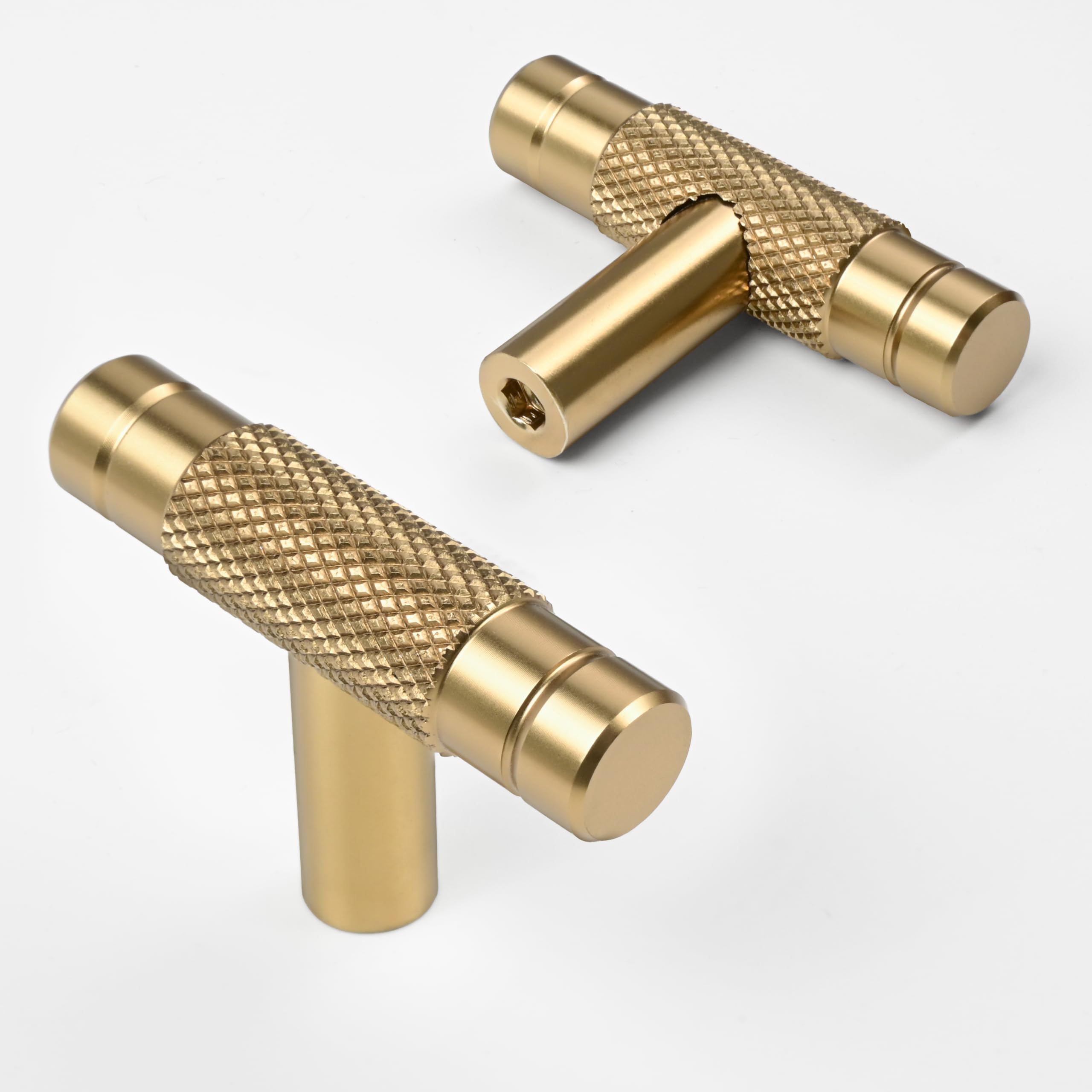 Amerdeco 10 Pack 2 Inch Champagne Bronze Cabinet Knobs Single Hole Cabinet Pulls Dresser Knob Round Drawer Knob and Pulls for Bathroom Cabinets AM003