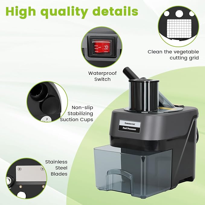 Picadora de Verduras Eléctrica 5 en 1, Cortadora de Alimentos Comercial miniatura 5