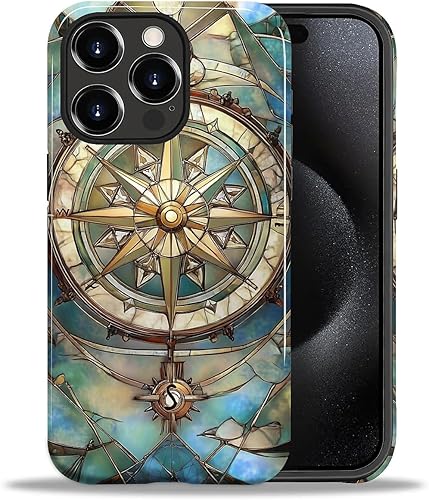 Miniatura 60 de Funda para iPhone 11, carcasa dura a prueba de golpes + silicona suave 2 en 1 híbrida, parachoques a prueba de caídas - Vidrio manchado con flores