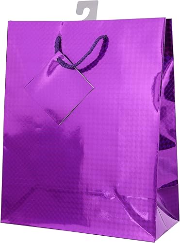 Miniatura 6 de Fifth Ave Kraft Bolsas de regalo con hologramas, asas de cuerda, medianas, paquete de 12