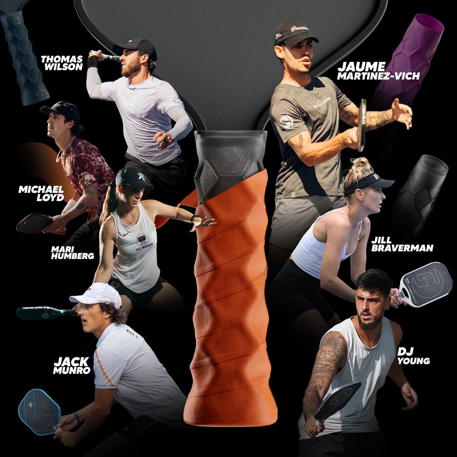 Hesacore Pickleball Paddle Carbon Grip - 5.25in - Stiff Feel - Supports Tennis Elbow, Enhances Grip Strength, Reduces Vibration with Finger Support and Anti-Sweat Design