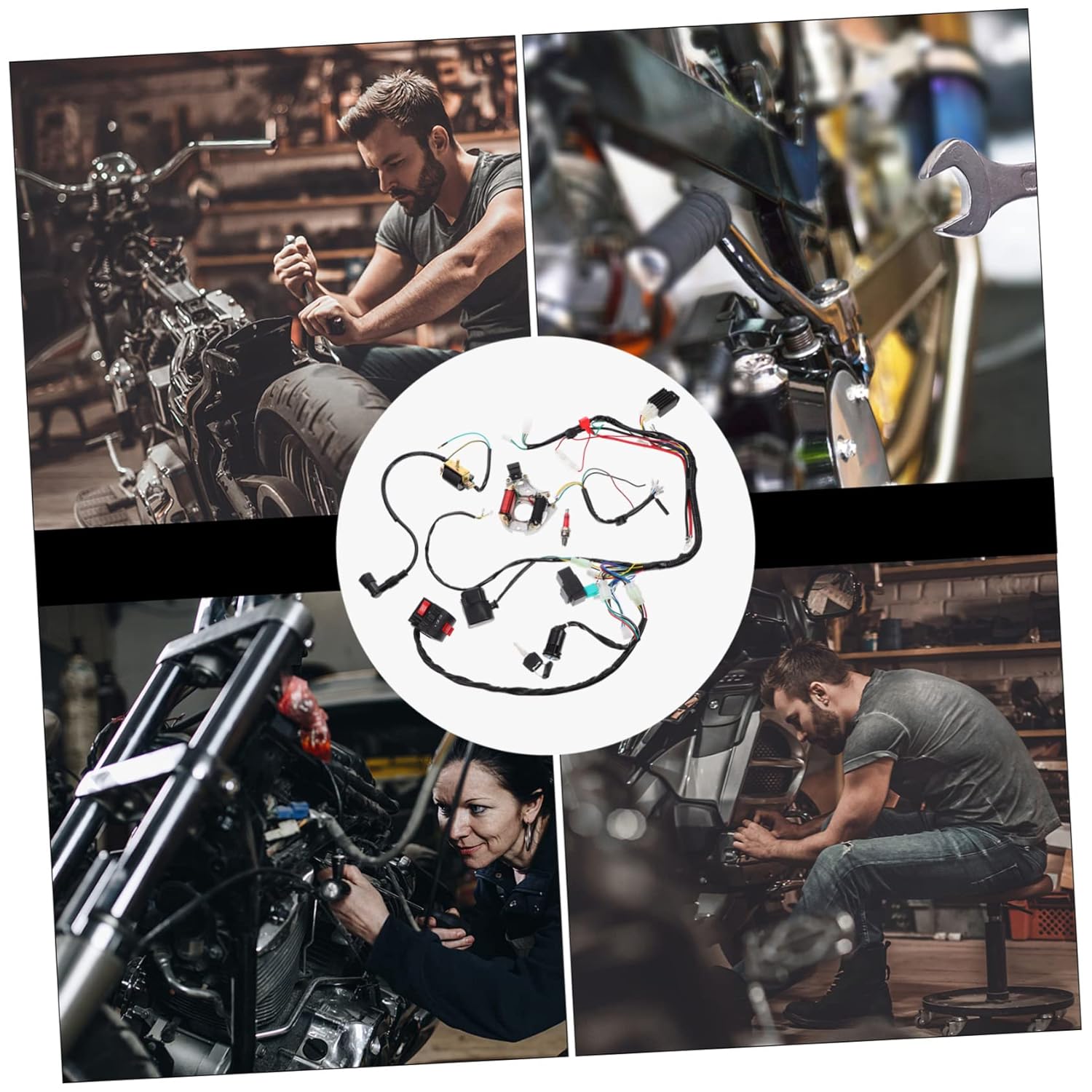 OUNONA ATV Replacement Wiring Harness ATV Wire Harness Kit Motorcycle Parts Easy Install