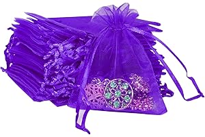 Pack of 100 Purple organza bags 3x4