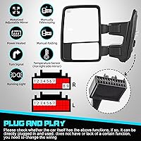 Vista 2 de Espejos de remolque con calefacción eléctrica ahumada compatibles con Ford Super Duty (2008-2016), espejos laterales de remolque extendidos