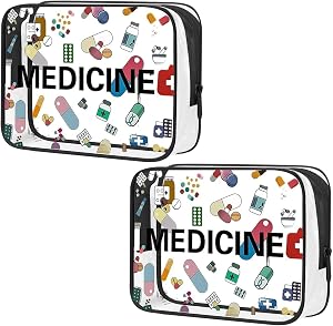 Clear Medicine Bag, Travel Meds Pouch for Women and Men, Portable First Aid Kit Pill Container, Cosmetic Organiser