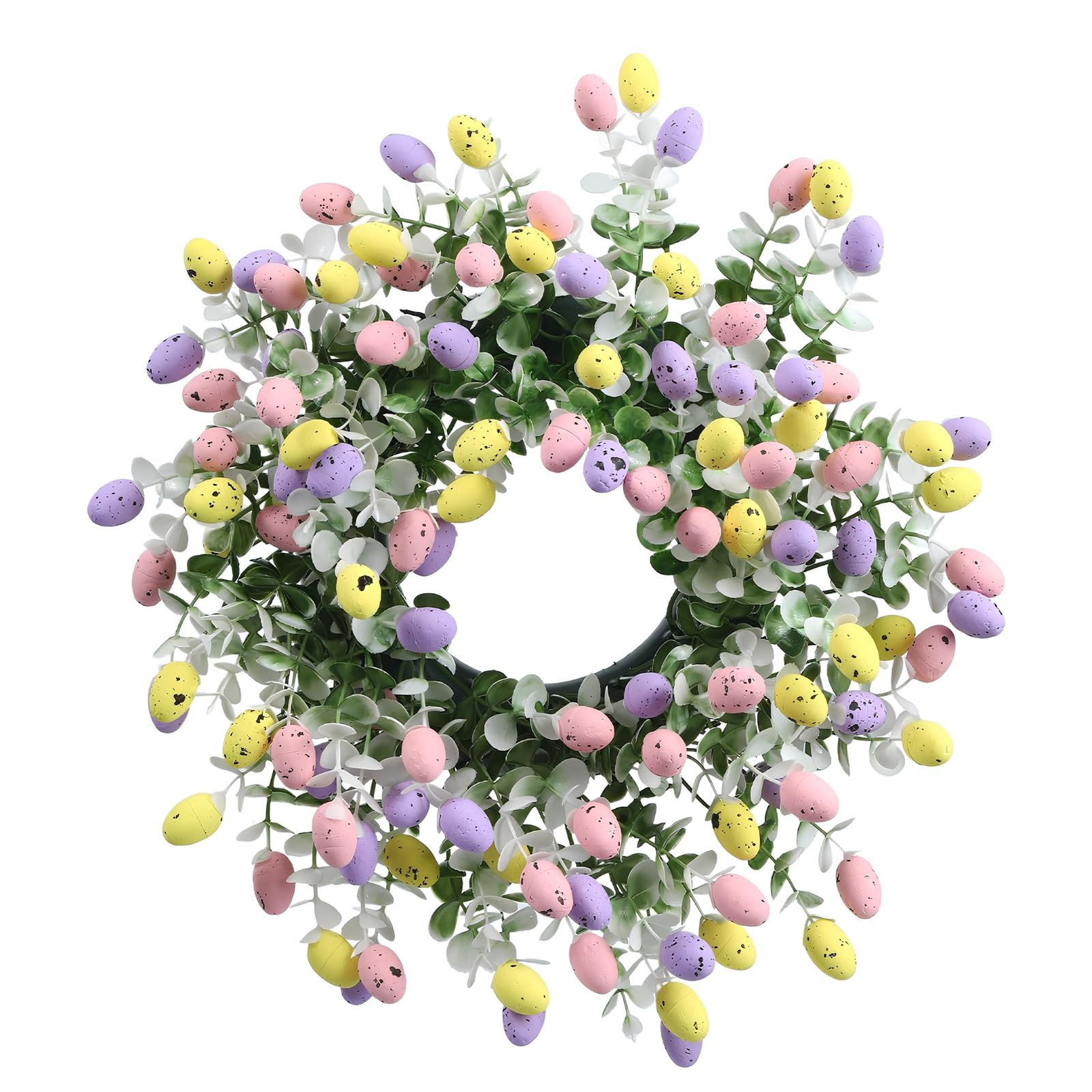 TFAOYS Eggs Artificial Flower Wreath Easter Wreath Wall Hanging Decoration for Front Door Porch Mantels Home Decoration Spring