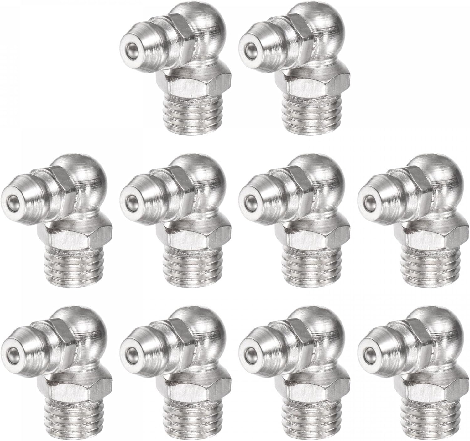 uxcell NickelPlated Iron 90 Degree Grease Fitting M8 x 1mm