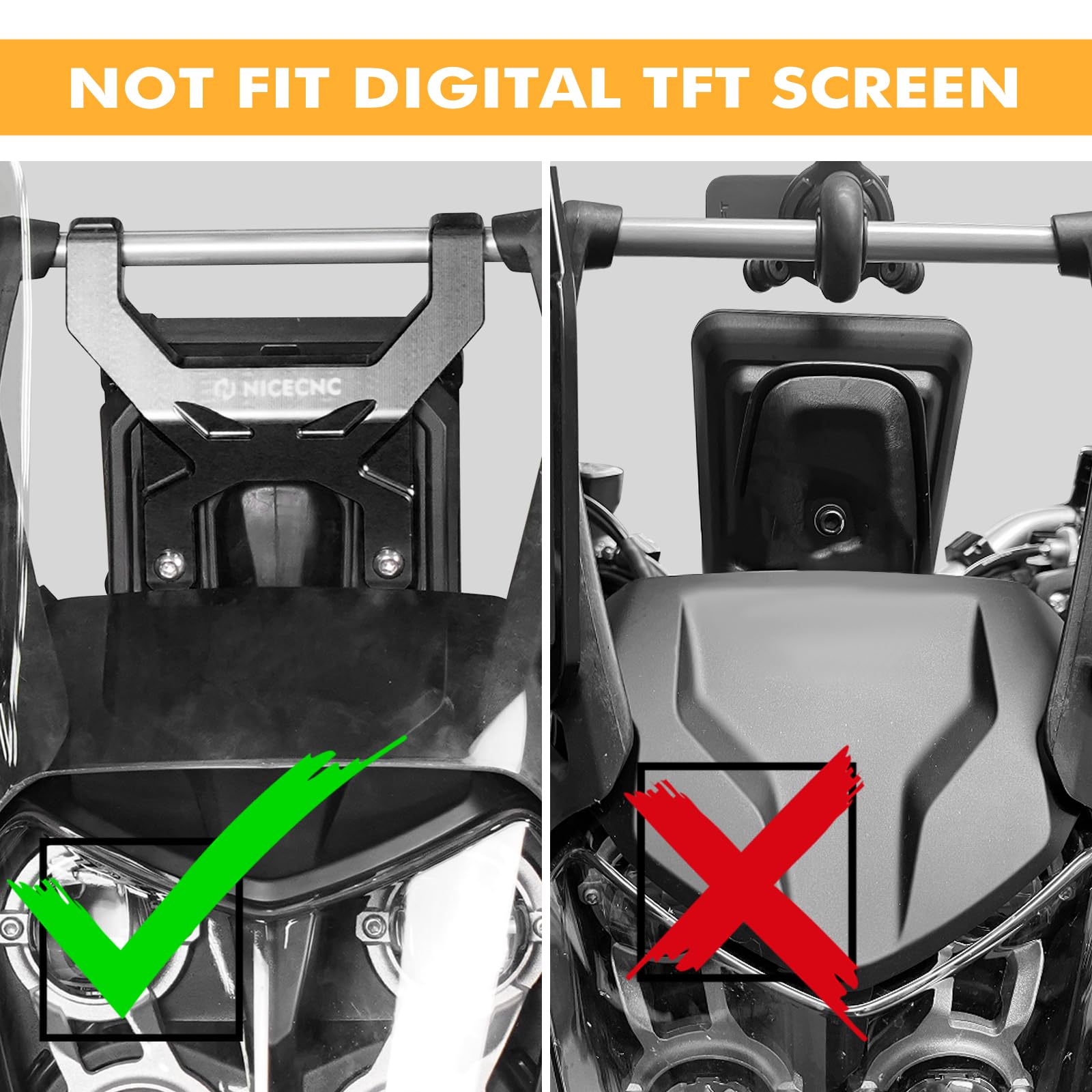 NICECNC Estabilizador de Tablero Negro antivibración Compatible with Yamaha Tenere 700 XTZ700 2019-2024, no es Compatible with Pantalla TFT Digital, aleación de Aluminio