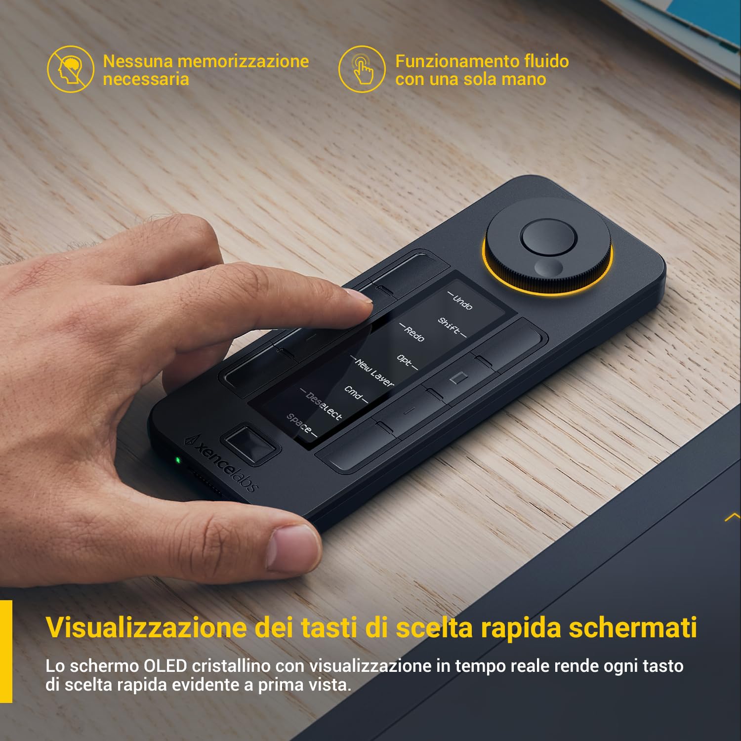XENCELABS Quick Keys per Tavoletta Grafica con Display OLED - Tastiera Programmatibile Tasti Shortcut Personalizzabili Tastiera Programmatibile per Tablette Grafiche PC Laptop
