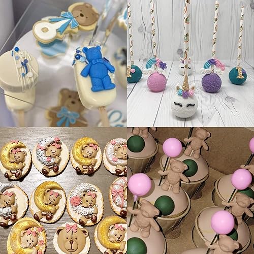 Miniatura 4 de Moldes de chocolate con estrella, lindo oso con luna, moldes de silicona de arco iris de nube, oso para fondant, para decoración de pasteles,