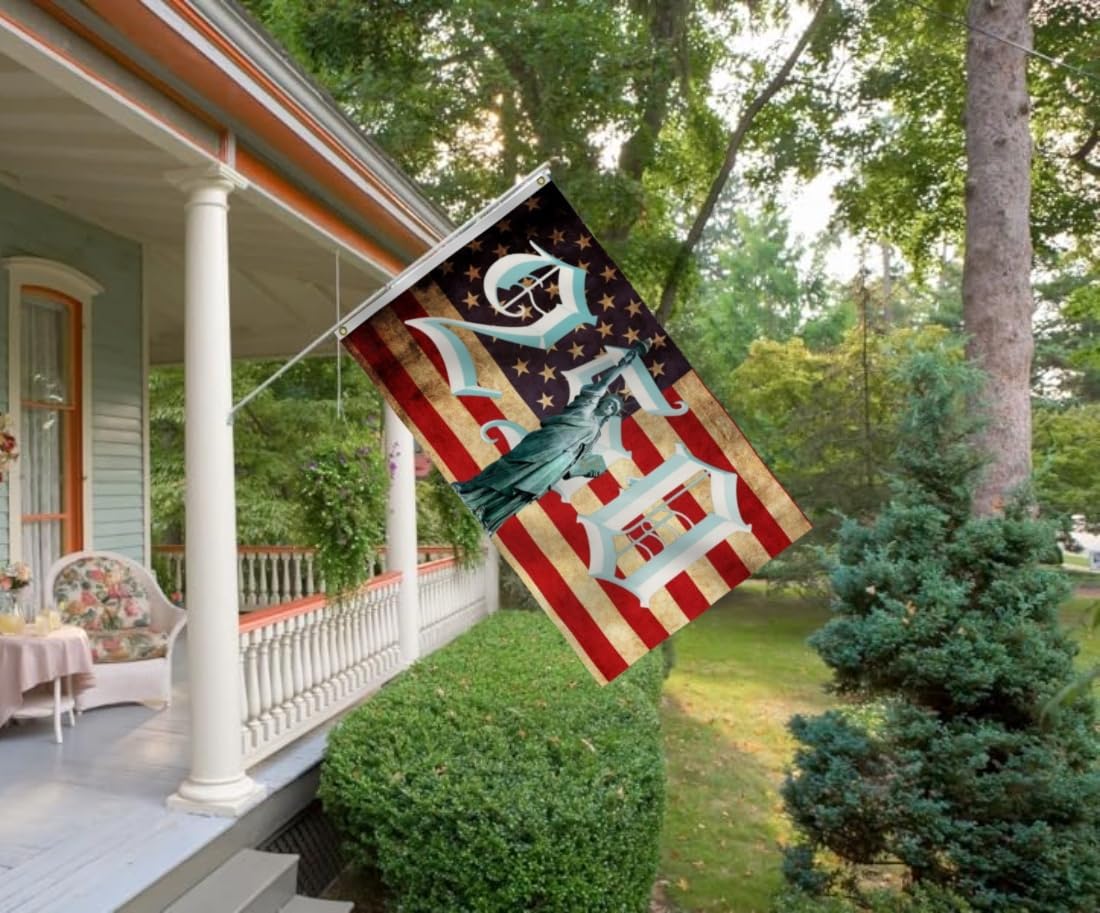 250th Birthday US 250 Years 1776 2026 American Flag 3X5Ft, Double Sided 3Ply,Statue of Liberty,Men Women Banner,Vibrant Colors, Double Stitched with 2 Brass Grommets, Bar Garden Street Decoration, GYM, Office Decor,Indoor Outdoor Use,Gifts. (Flag 3, 3x5ft3ply)