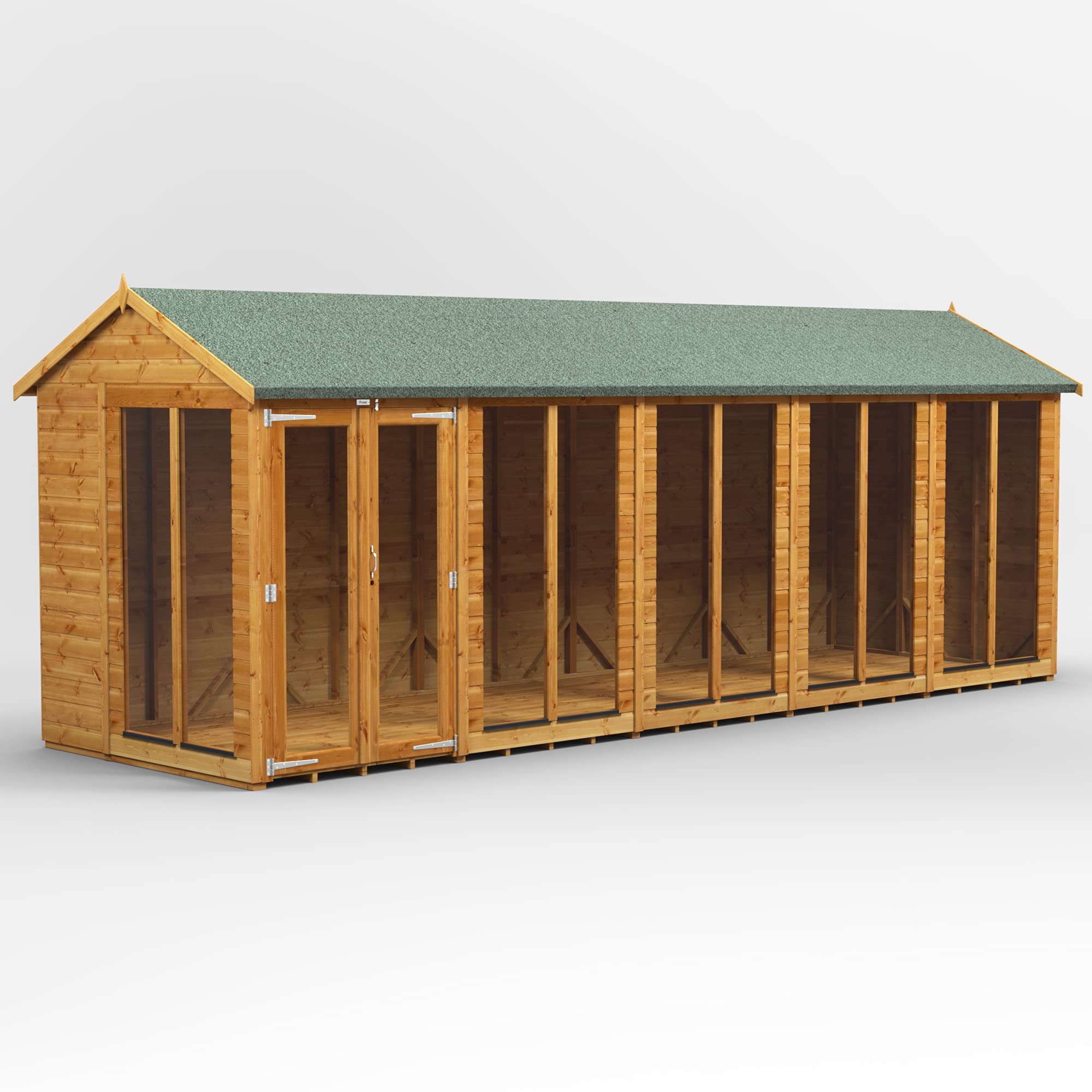 Powersheds High Grade Premium Apex Summer House Wooden Shed with Security Features, PVC Window Sills, Door & Window Flexibility, made from Extra Thick Timber — view 10