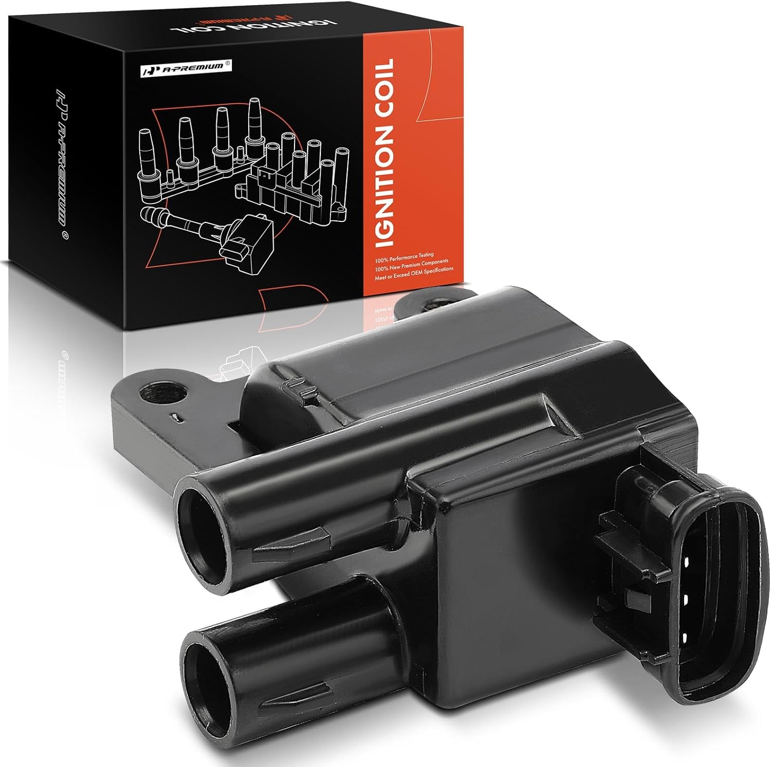 A-Premium Engine Ignition Coil Pack Compatible with Toyota Camry 1997-2001, 4Runner 1997-2000, RAV4 1998-2000, Tacoma, Solara, T100, Cylinder #1, 4 Only