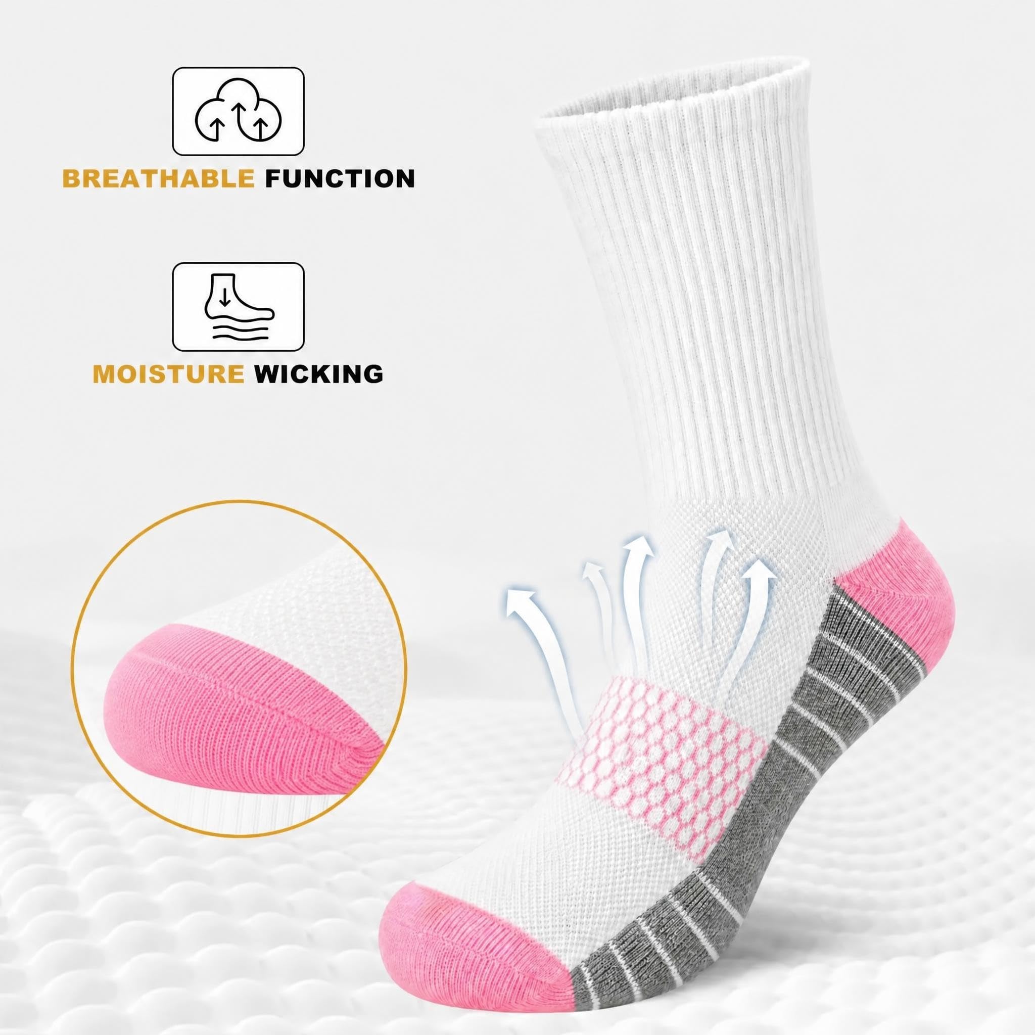 6 Pares Calcetines Deporte Mujer 35-40, Antideslizantes Atléticos Transpirable Running Deportivos Calcetines