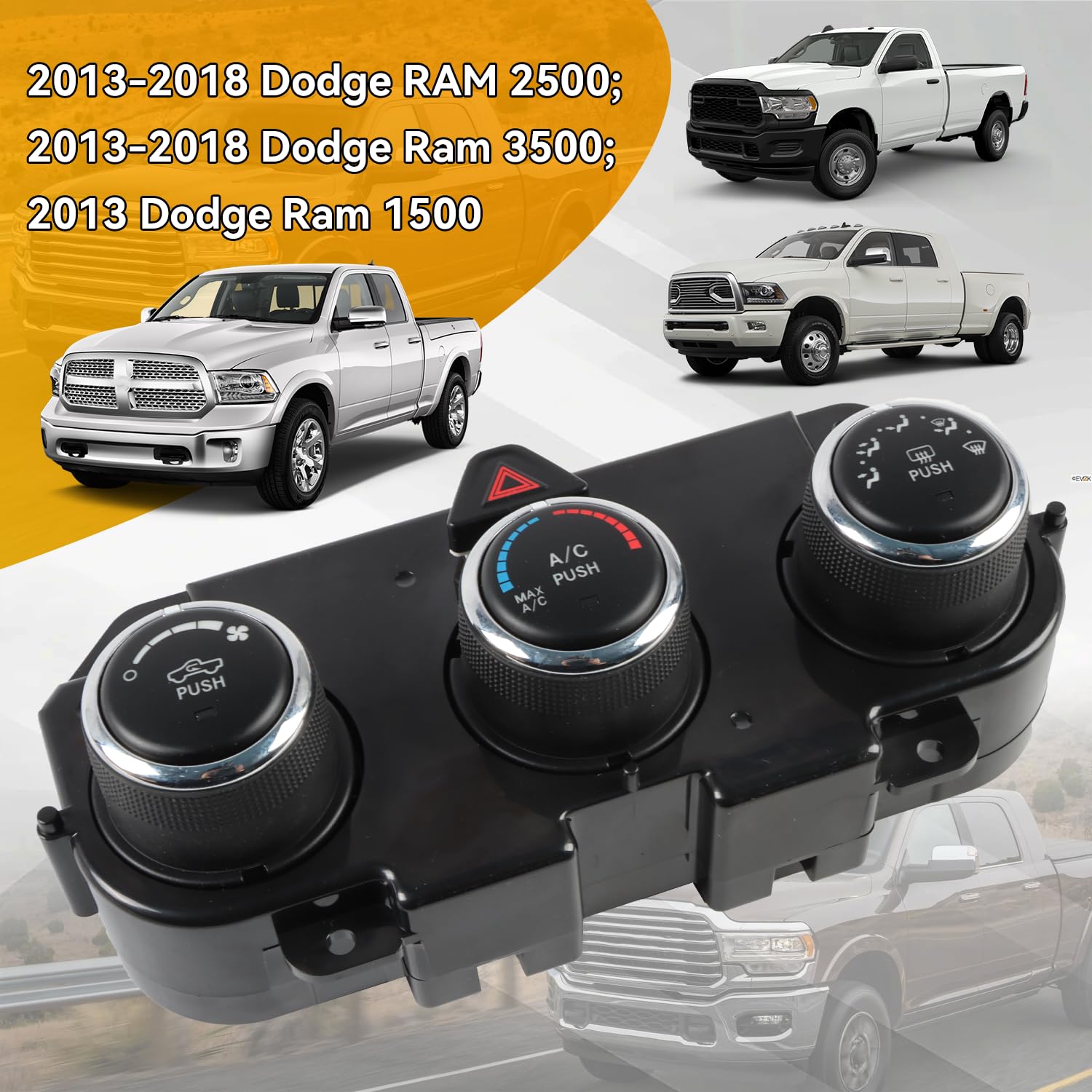 68268189AA AC Heater Climate Control Unit Heat Defrost Compatible with Dodge Ram 1500 2500 3500 2013-2018HVAC Climate Control Replace 68105021AC 68105021AD 68105021AE 68105021AF 68226600AA