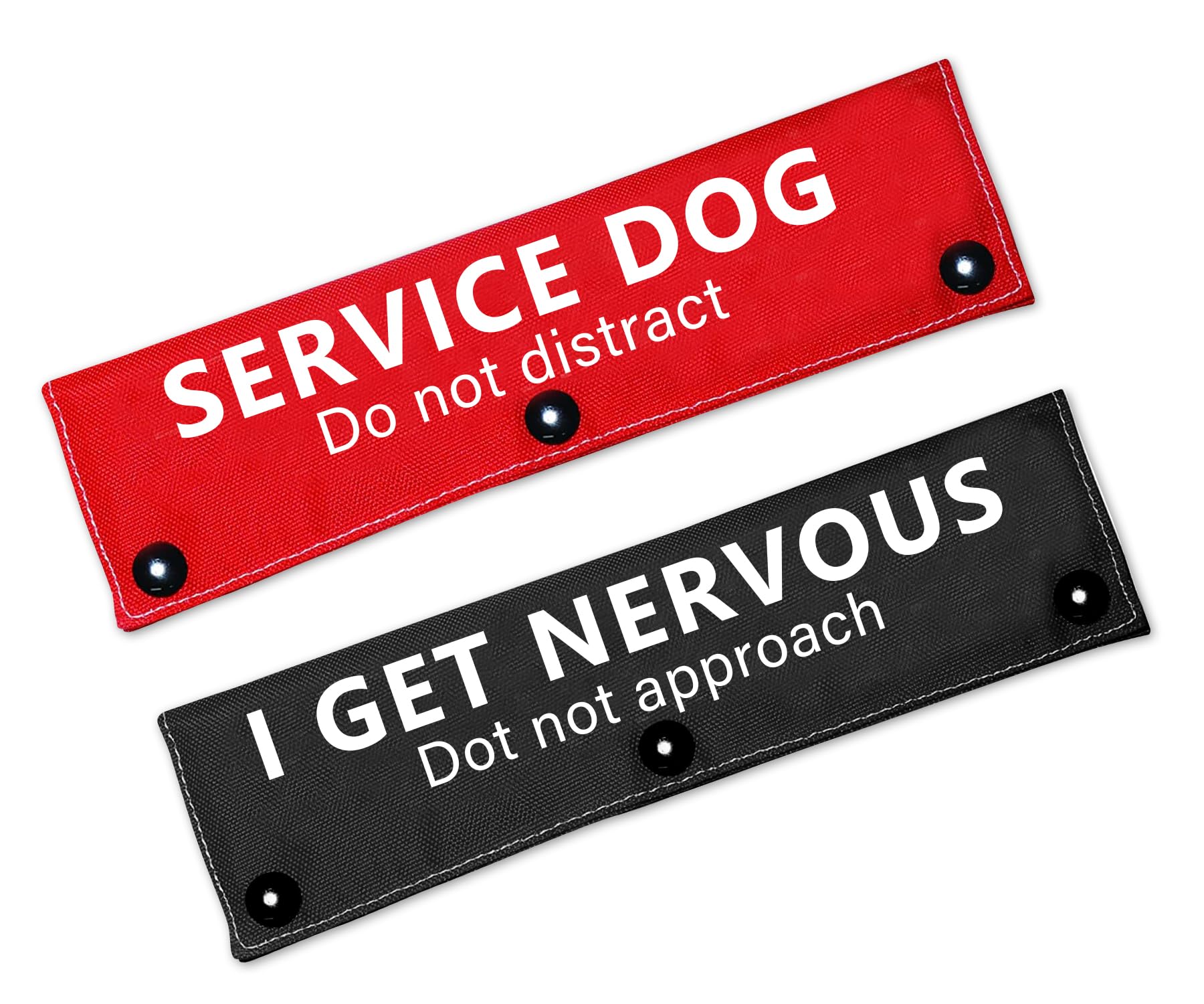 Nervous Do Not Pet/Funny Dog Leash Sleeve Black and Red 2 Set Nervous Give Me Some Space Leash Wrap for Pet Birthday Gift