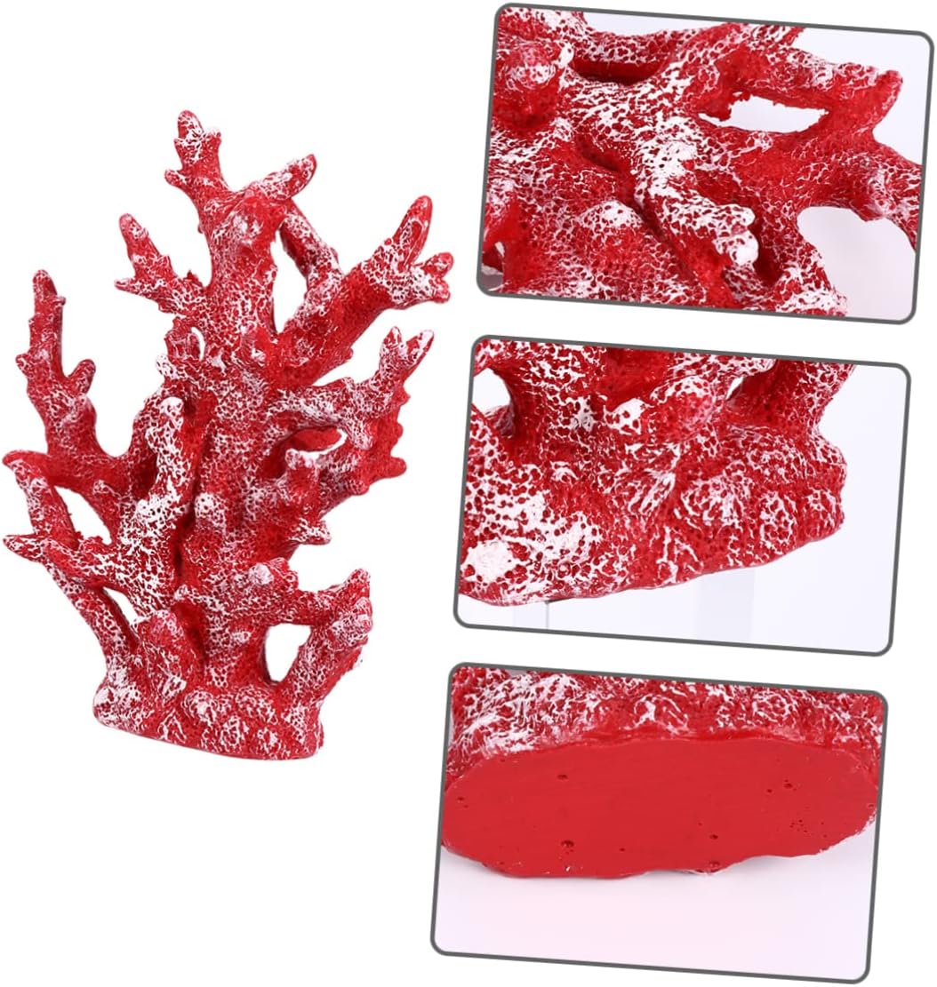DOITOOL Resin Coral Ornament Mediterranean Style Artificial Coral Decoration for Aquariums Desktop Crafts Decor Material Design