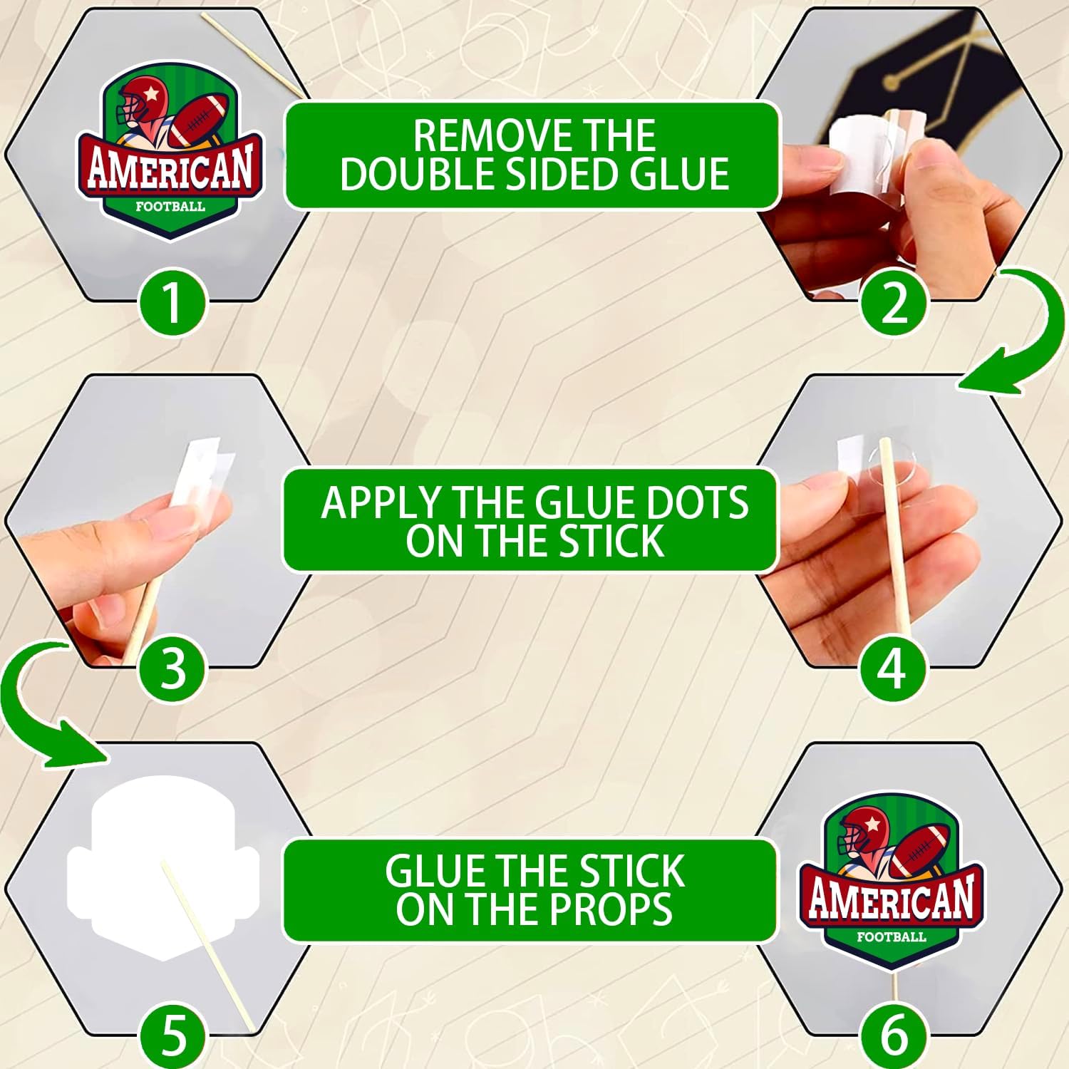 Football Party Decorations Photo Booth Props, Football Party Favors Photo Booth Props Kits for Football Birthday Party Decorations Football Game Day Tailgate Party Supplies - Image 3