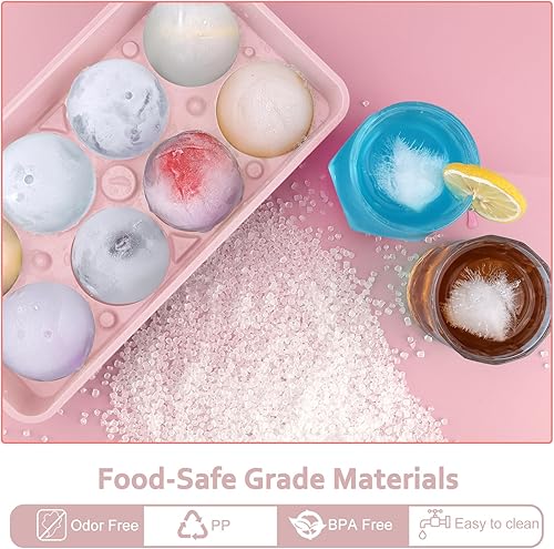 Miniatura 3 de WIBIMEN Bandeja grande para cubitos de hielo, molde de hielo de whisky de 2.5 pulgadas, paquete de 2 moldes de cubitos de hielo con cubo y pinzas,