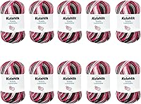 Vista 108 de 250g (5x50g) de hilo acrílico para crochet/tejido, hilo de gradiente de colores, 5 rollos de madejas, perfecto para cualquier proyecto de mini