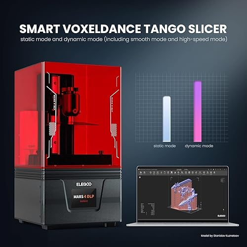 Miniatura 6 de ELEGOO - Impresora 3D Mars 4 DLP, impresora 3D de resina de escritorio con impresión ultra silenciosa, más de 20 000 horas de vida útil, impresión