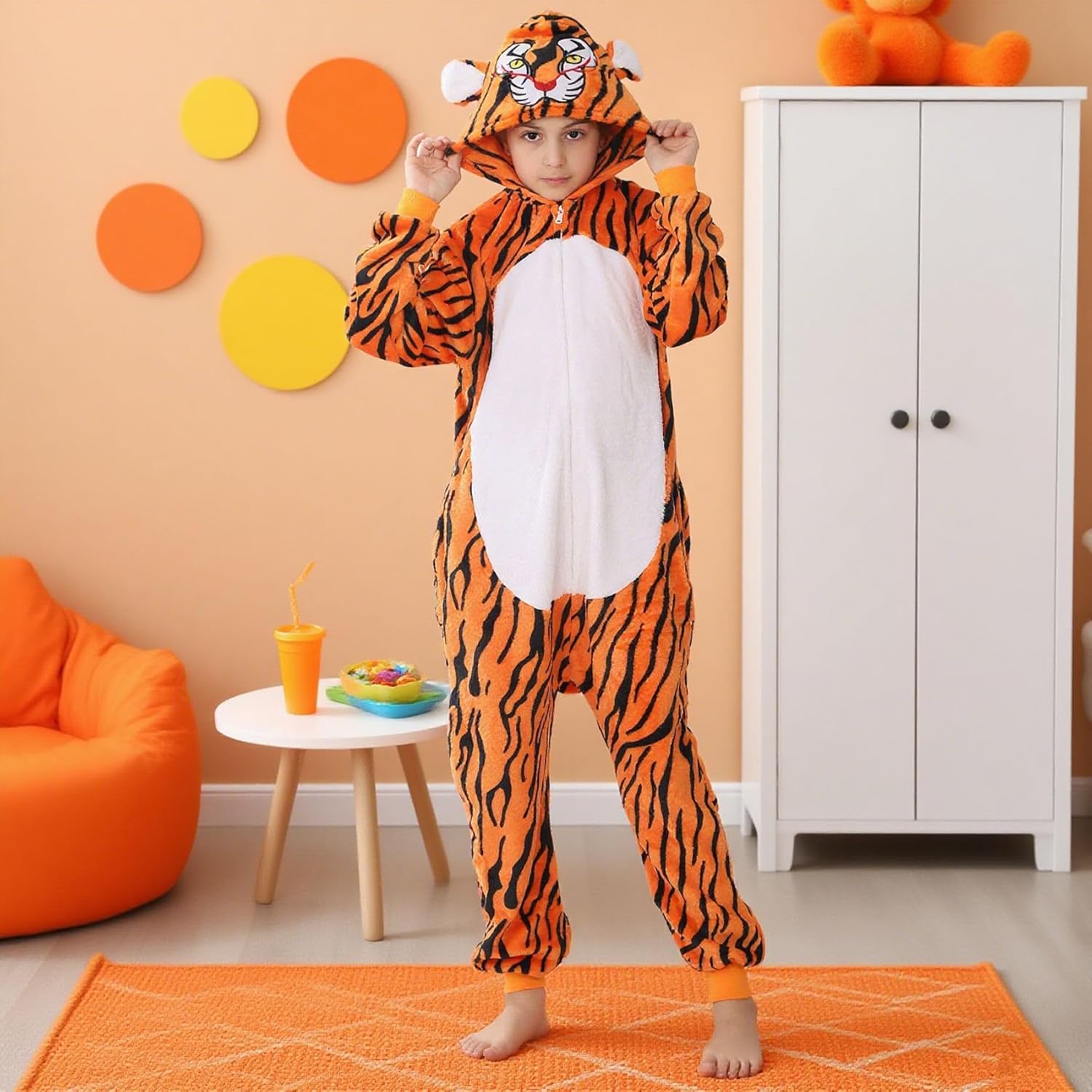 Flannel Animal Onesie Costume One Piece Kids Adults Cosplay for Halloween Easter Boys Girls Womens - Image 6