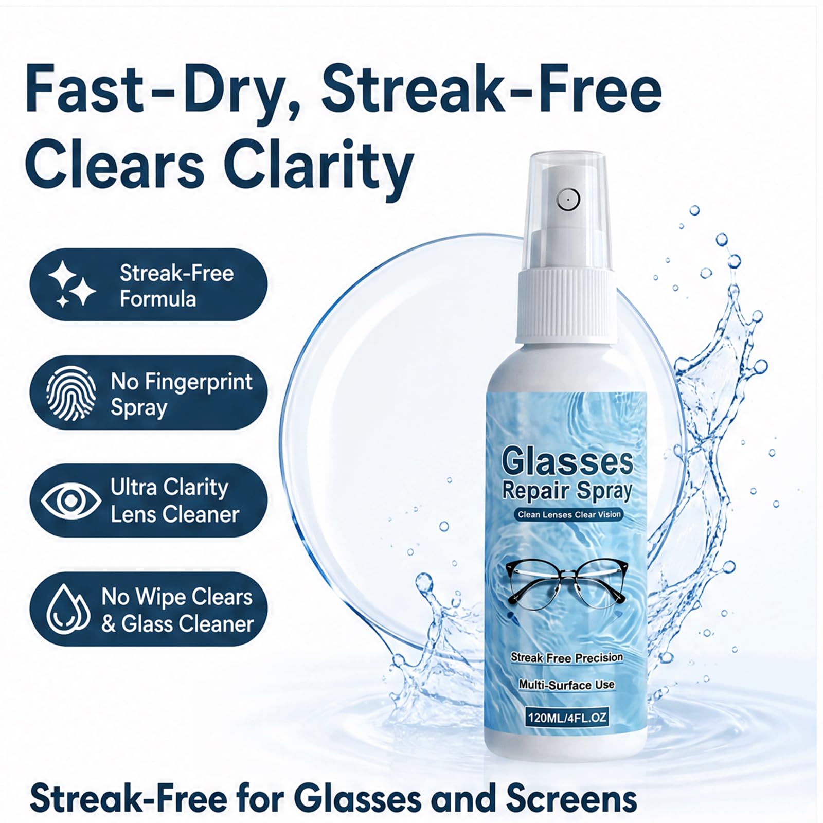 Expert Lens Scratch Remover Spray & Cleaner, kleinere Kratzer Reparatur, schnell trocknende streifenfreie rückstandsfreie Formel, tragbare Linse Anti Fog Spray (5PCS)