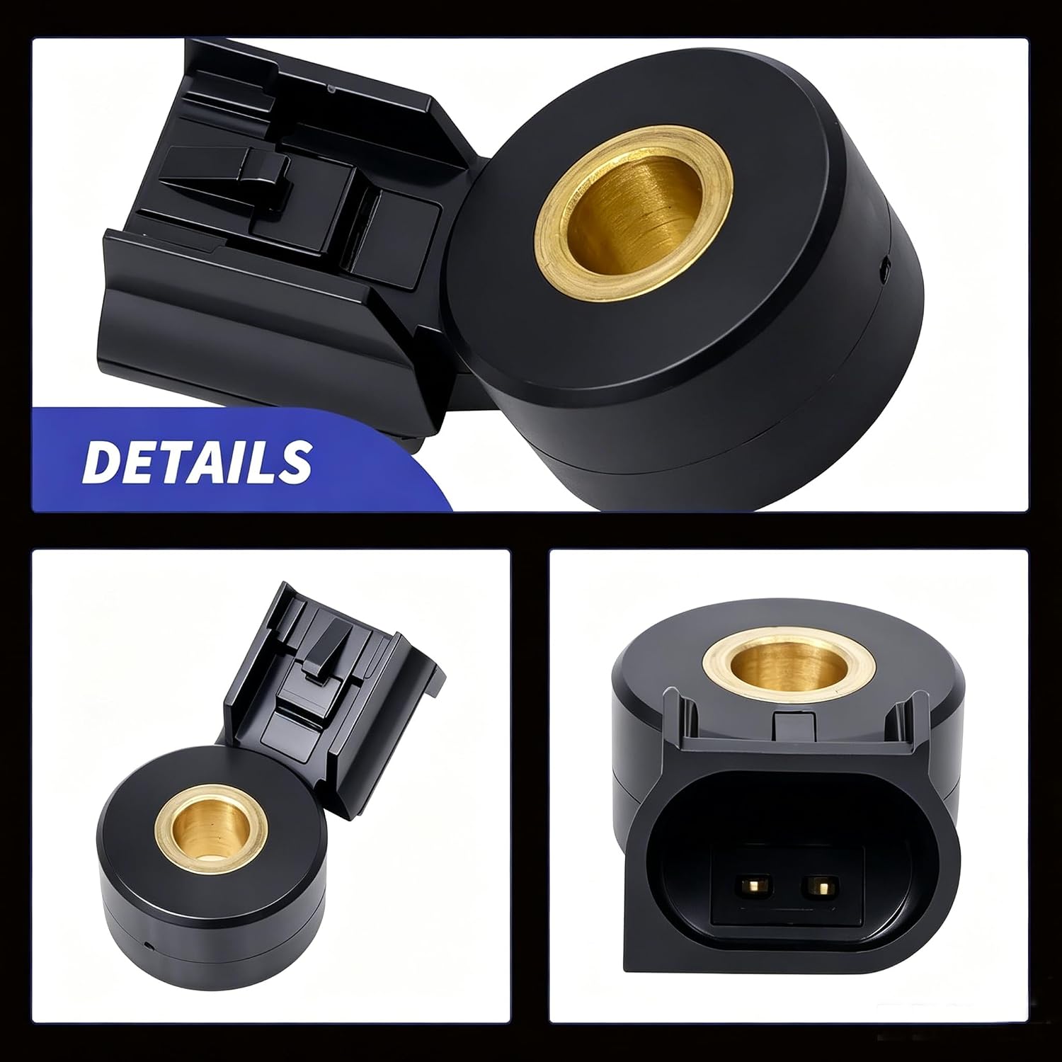 HiSport 12605738 Knock Detonation Sensor - Compatible with Buick Allure Enclave Cadillac ATS CT4 CT5 CT6 Chevrolet Blazer Camaro GMC Acadia Canyon #Replaces 12636736 1564078J10 2134404 SU13922