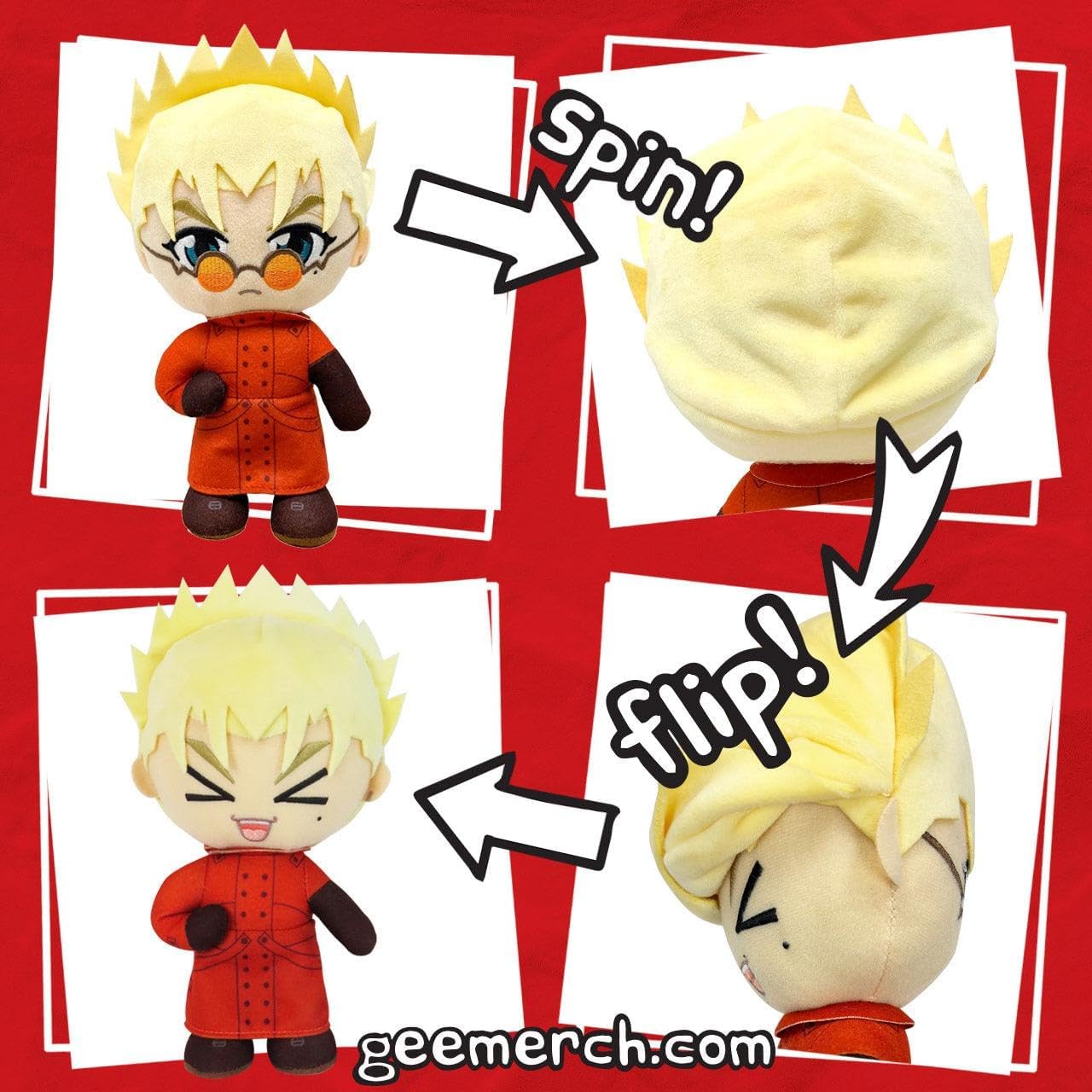 Great Eastern Entertainment Trigun - VASH The Stampede (Face Changing) Plush 8"