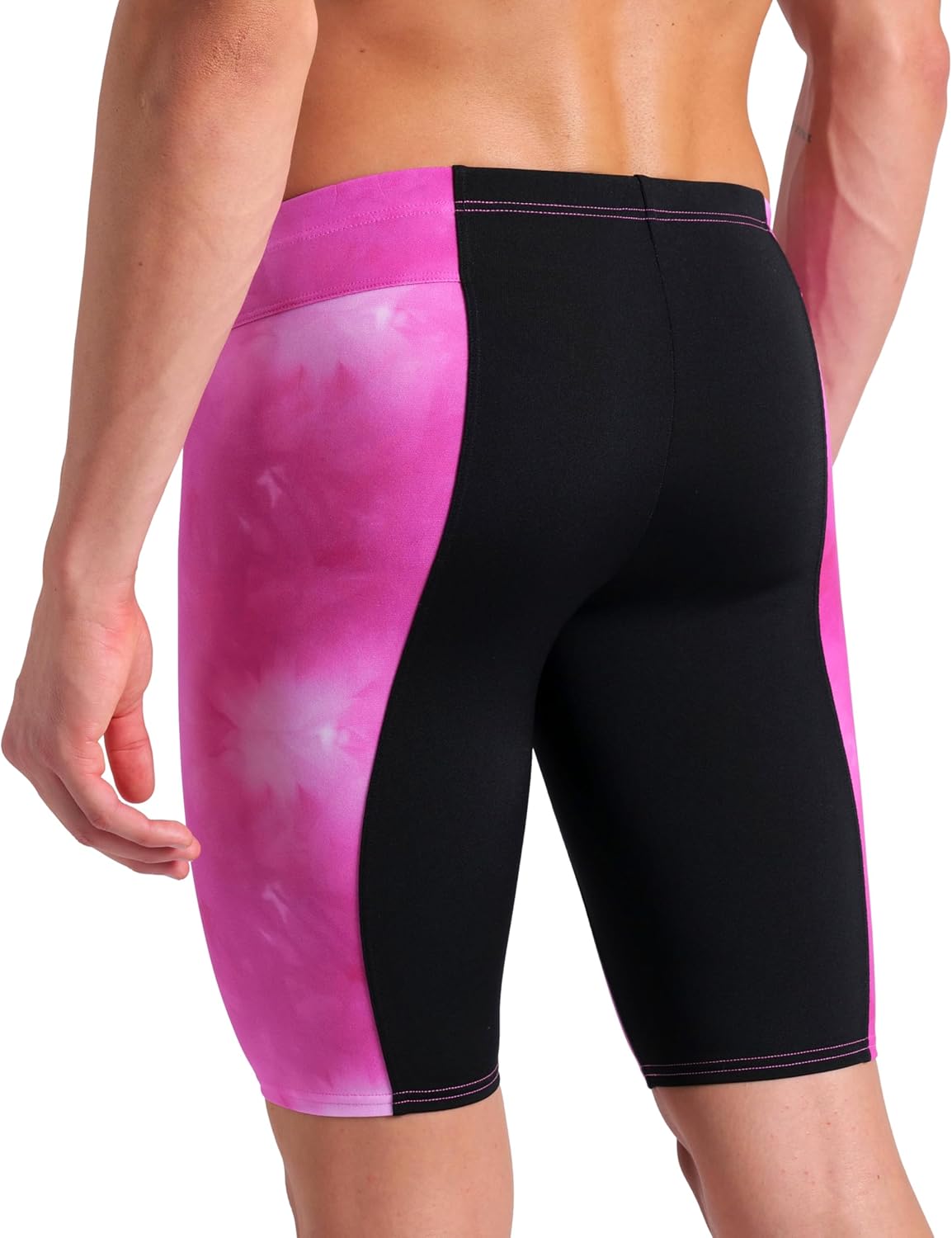 Arena Mens Arena Performance Men's Tie-dye Swim Jammer Knee-Length Swimsuit Training Bathing Suit