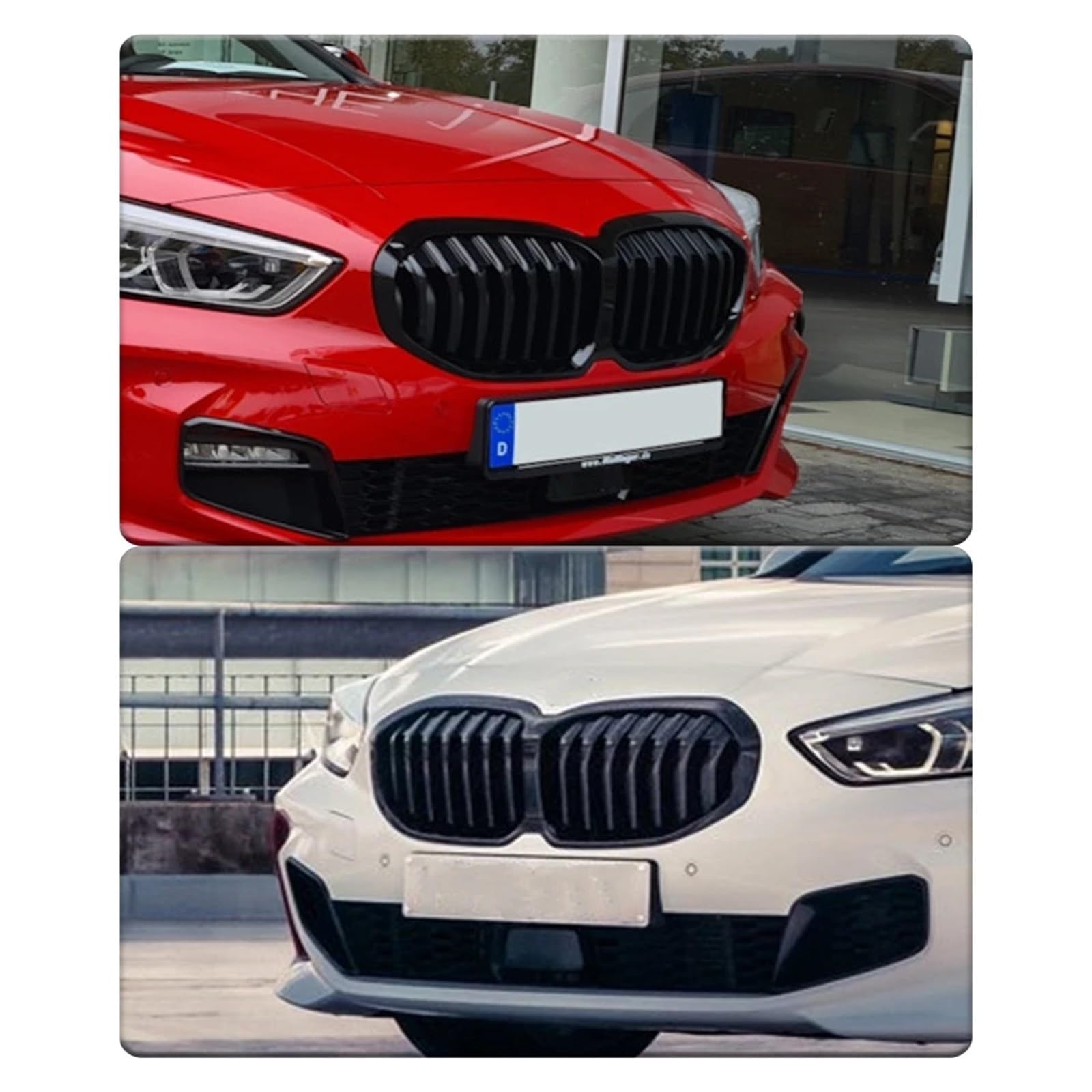 Amazon | 車用フロントキドニーグリル グリル ブラックグロス BMW 1