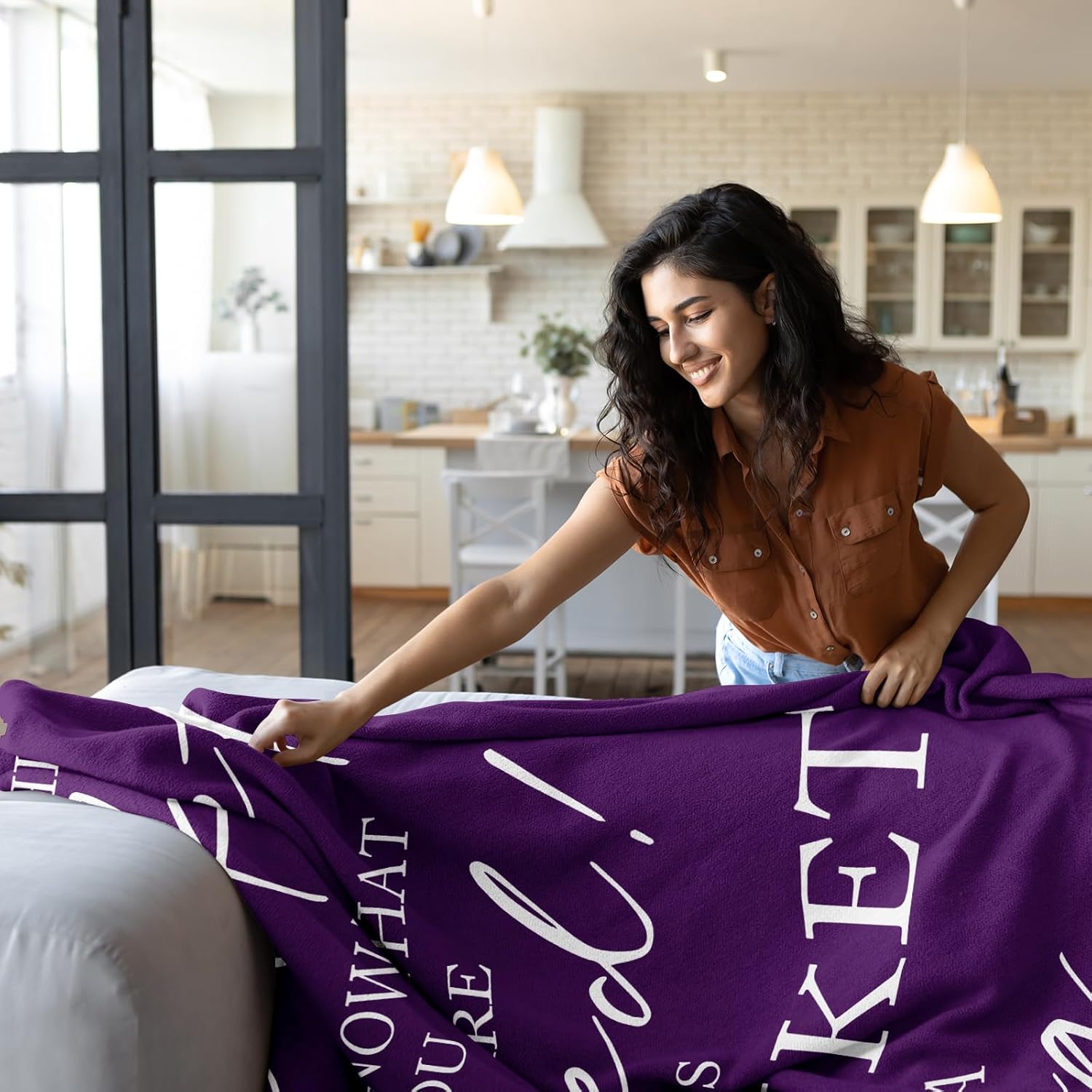 Butonus Get Well Gifts for Women After Surgery, Blanket for Woman, Thinking of You Gifts for Women, Inspirational Encouragement Healing Purple Hug Blanket 60"X50" - Image 6