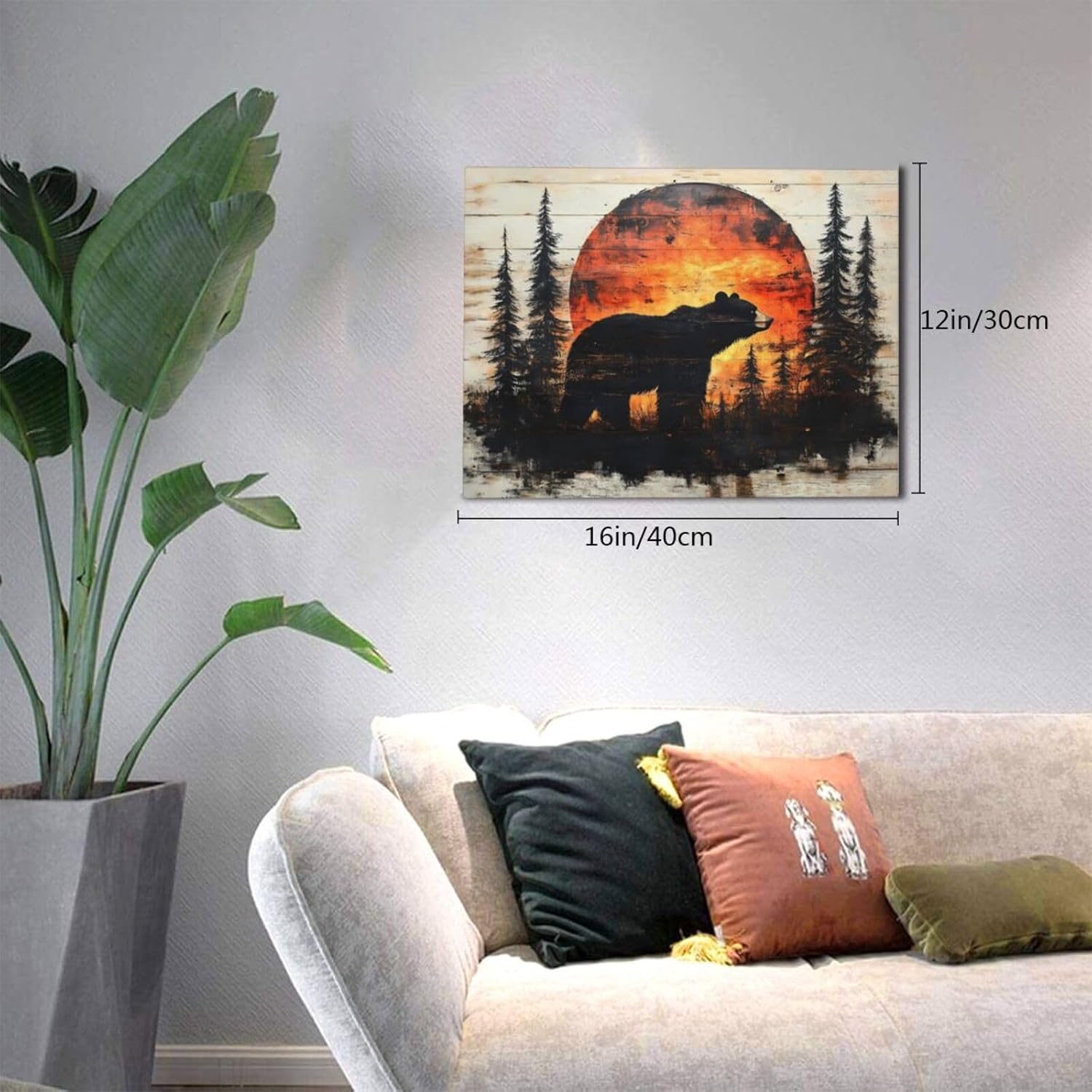 CSYHXQCZJ Bear Wall Art Decor Framed Pictures Canvas Prints 16"x12"