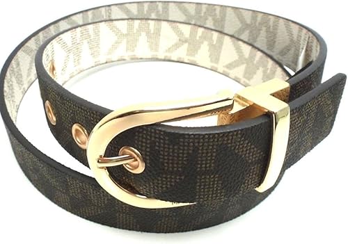 Michael Kors Womens Mk Signature Monogram Logo Wide Belt