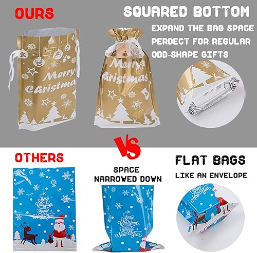 Miniatura 4 de 40 bolsas de regalo de Navidad con cordones de varios tamaños, bolsas de Navidad para envolver regalos, regalos de vacaciones