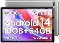 TPZ T10B Android 14 Tablet 10.1" - 10GB RAM + 64GB + 1TB Bővíthető Tárhely, WiFi 6, Octa-Core, 6000mAh Akku, FHD IPS Kijelző, Szürke 1