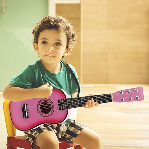Vista 17 de Guitarra para niños de 23 pulgadas, 6 cuerdas, acústica para principiantes, instrumento musical, azul