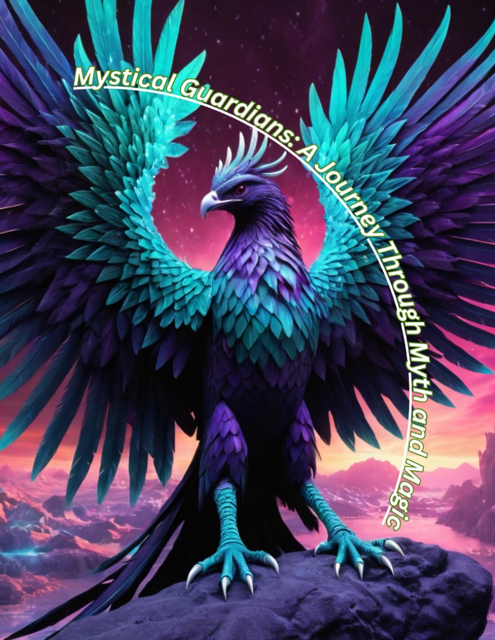 Mystical Guardians: A Fantasy Mythical Creatures Coloring Book: Unicorns, Celestial Wolves and Magical Beasts for Relaxation and Creative Expression