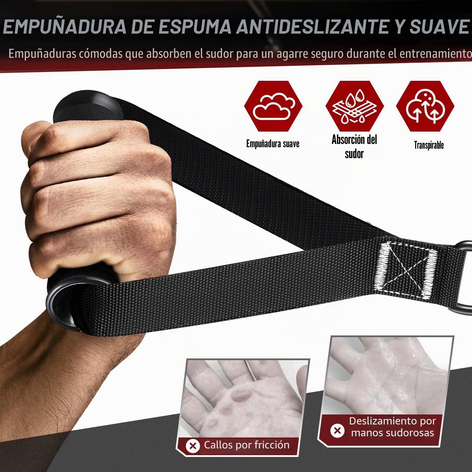 Juego de bandas de resistencia, 5 grosores, con asas, correas de tobillo y anclaje para puerta, mochila portátil, para interior, hogar, gimnasio y exterior