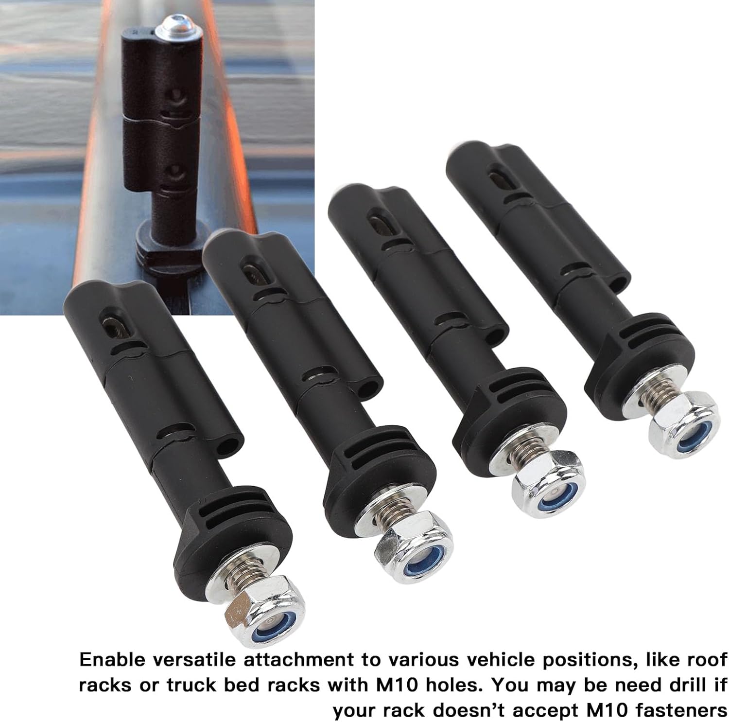 Mounting Pins for Recovery Boards, 4PCS 17mm Traction Boards Mounting Pins with Padlock for MaxTrax MKII Recovery Boards, Mounting Pins Kit Anti Theft Safety Pins Kit