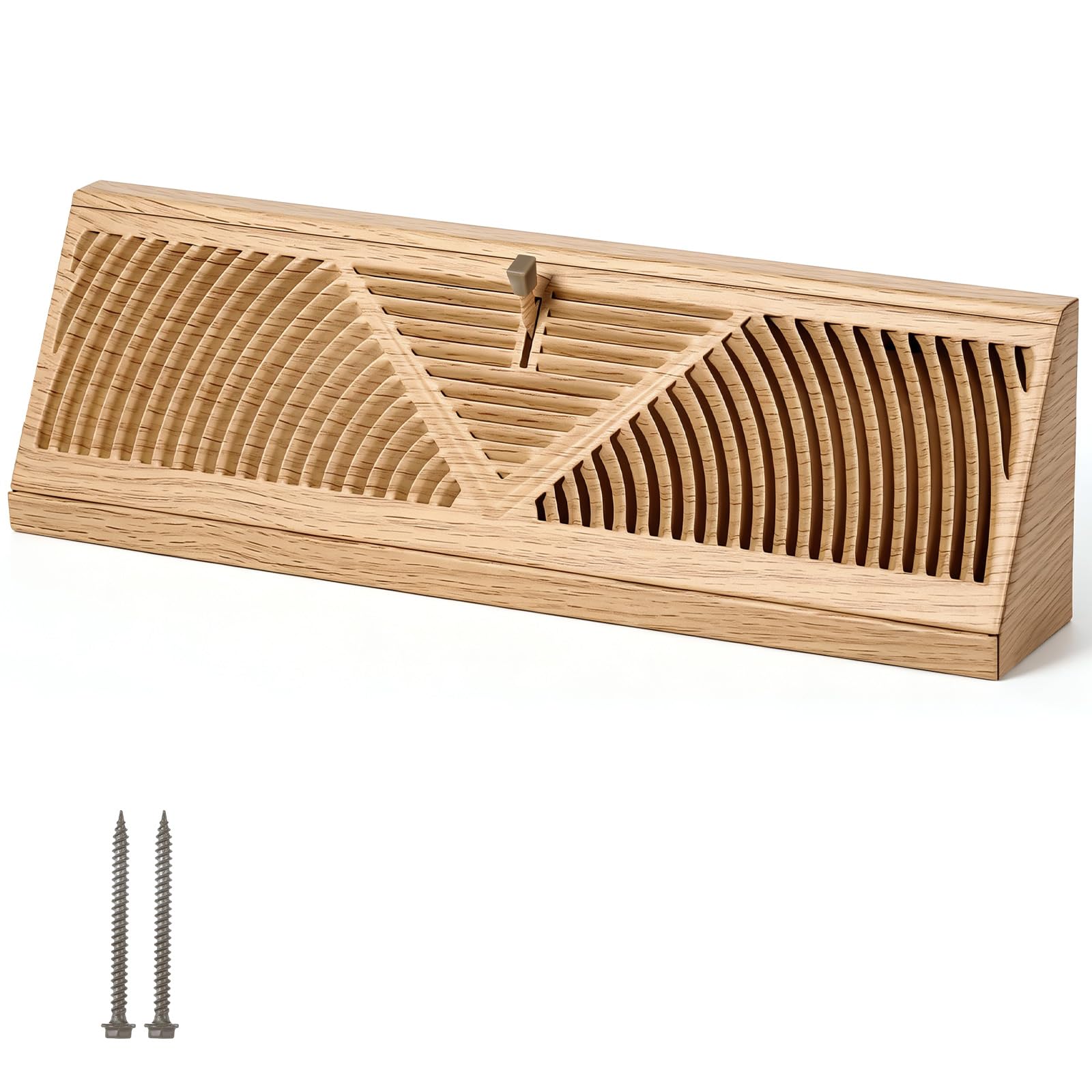 Grille d'aération pour plinthe 45,7 cm en acier grain chêne rouge Yaocom avec levier
