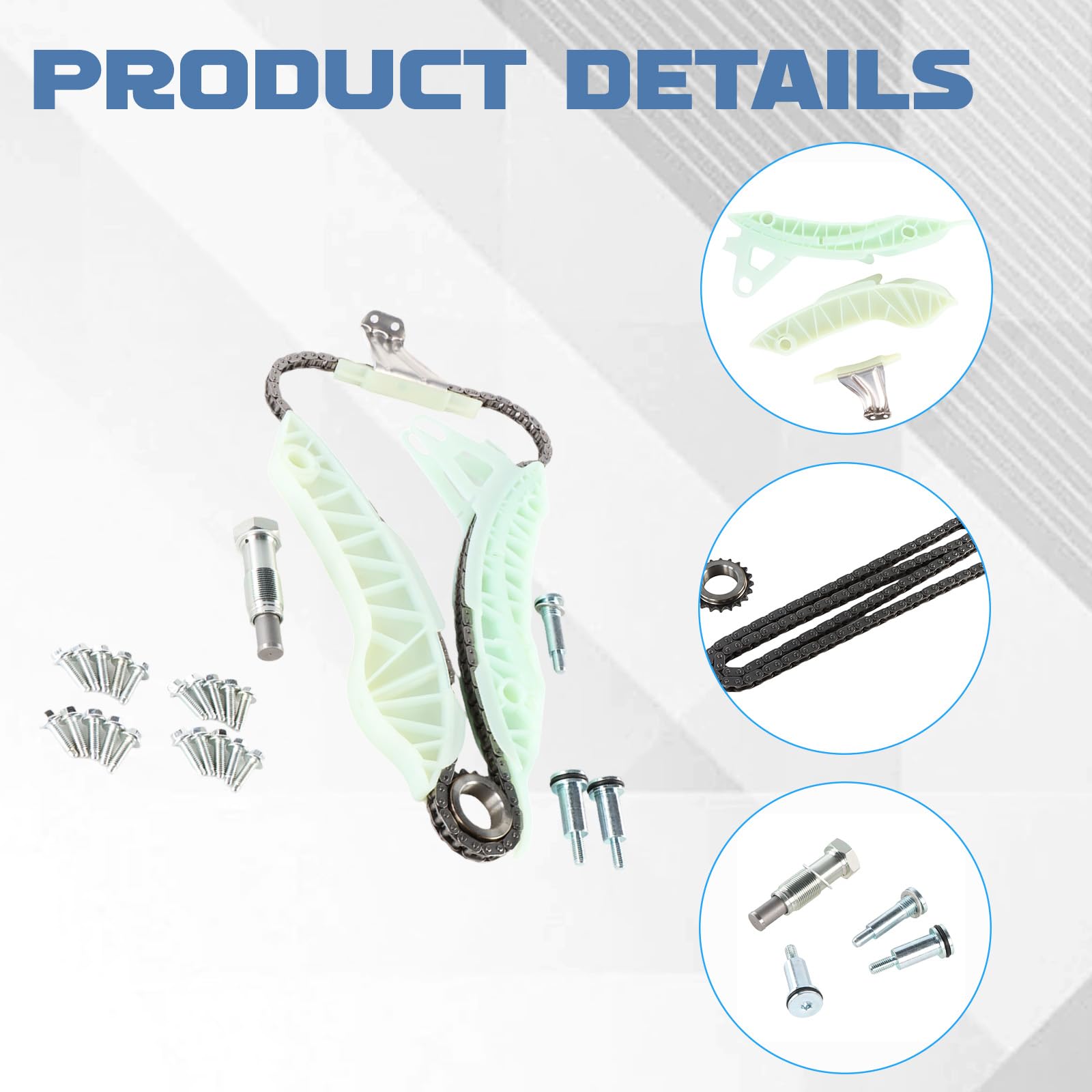 Kit de cadena de distribución del motor para Cooper R56 R57 R58 1.6L L4 DOHC 2007-2013 reemplaza a N12B16A N16B16A 11317607551