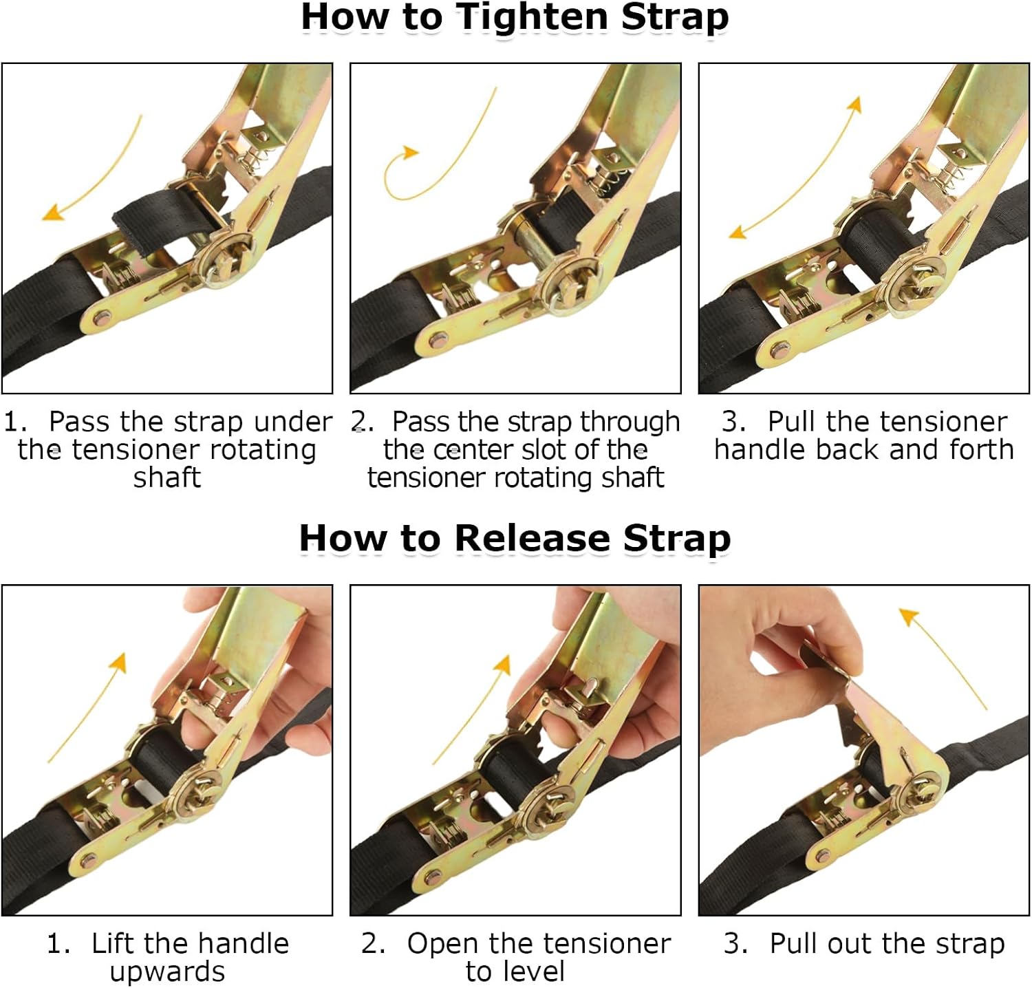 4 Pack 1 Inch Ratchet Straps Heavy Duty 20ft Tie Down Straps Ratchet with Double J Hook, 8000 LBS Break Strength, Cargo Ratchet Straps for Truck, Trailers, Motorcycle, Kayaks, Car Roof