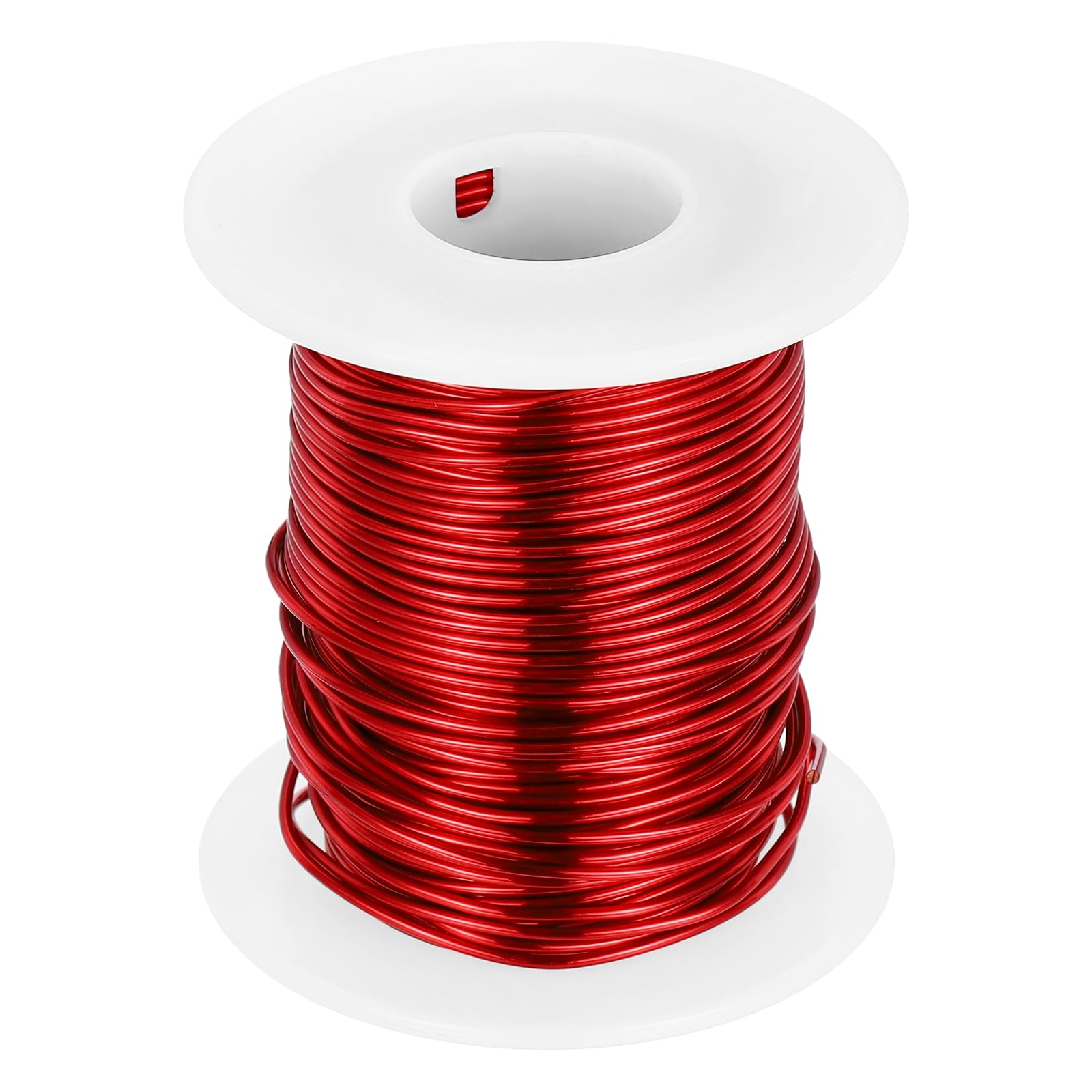 QUARKZMAN Kupferlackdraht 1mm, 18 AWG, isolierter bis 155°C Kupferdraht, Lackdraht für Transformatoren, Handwerk, Elektrik und DIY, Rot (226.4G）