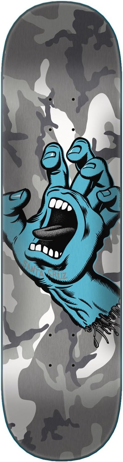 Santa Cruz Skateboard Deck Screaming Hand Camo Grey 8.5"